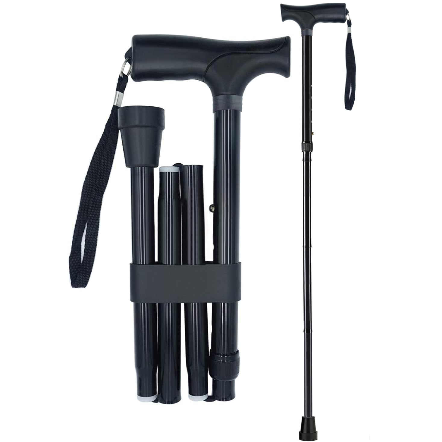 Adjustable Folding Walking Cane for Men & Women - Lightweight Printed Cane for Seniors with 250lbs Weight Capacity - Perfect for Travel, Hiking, and Daily Mobility Support