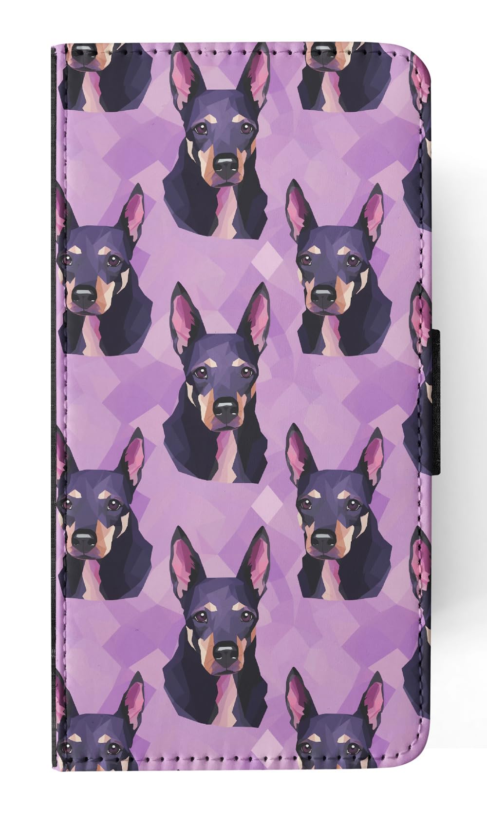 Doberman Pinscher Puppy Dog Pattern Faux Leather Flip Wallet Phone Case for Apple iPhone 14 Plus - Stylish Protective Cover for Everyday Use, Travel & Outdoors
