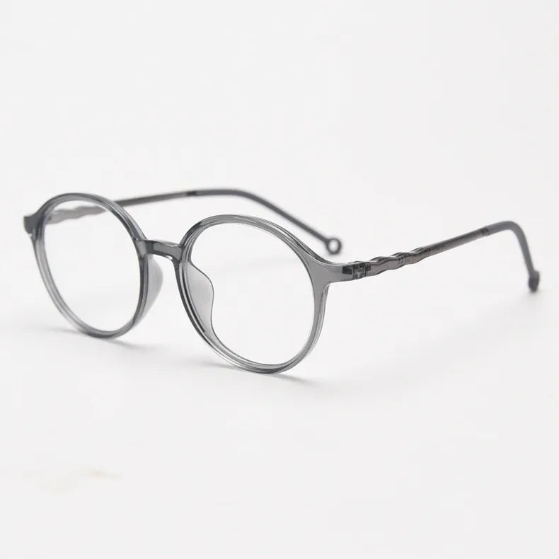 CCspace Unisex Full Rim Round TR90 Titanium Eyeglasses Frame 56834 - Lightweight & Durable for Work, Reading & Fashion