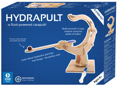 Hydrapult Pathfinders Wooden Catapult Kit - DIY Wooden Model Building Set for Kids & Adults - Fun STEM Educational Toy for Physics Learning & Backyard Games
