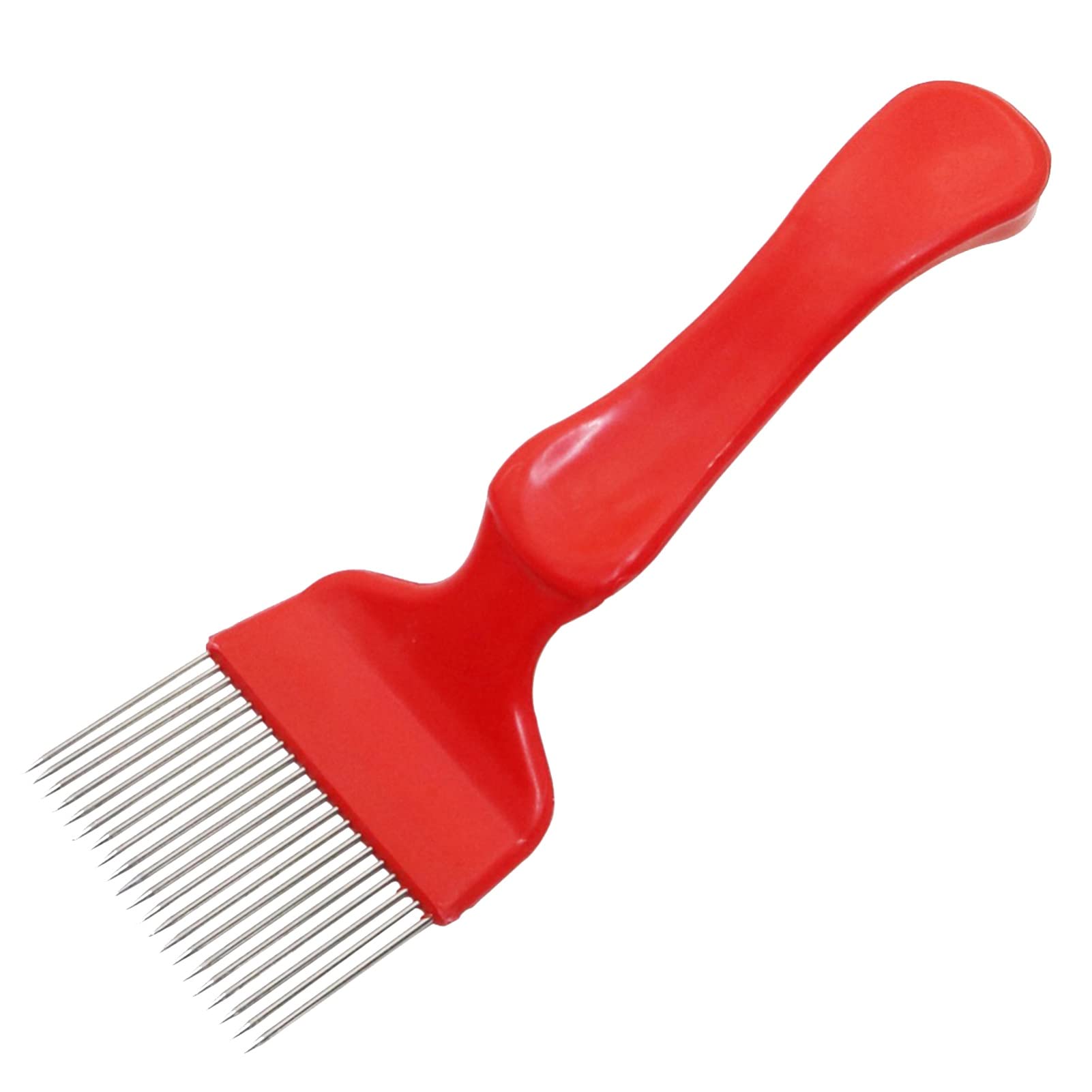 Stainless Steel Honey Uncapping Fork - Beekeeping Tool for 17-21 Pin Frames (Red) - Perfect for Harvesting & Processing Honey
