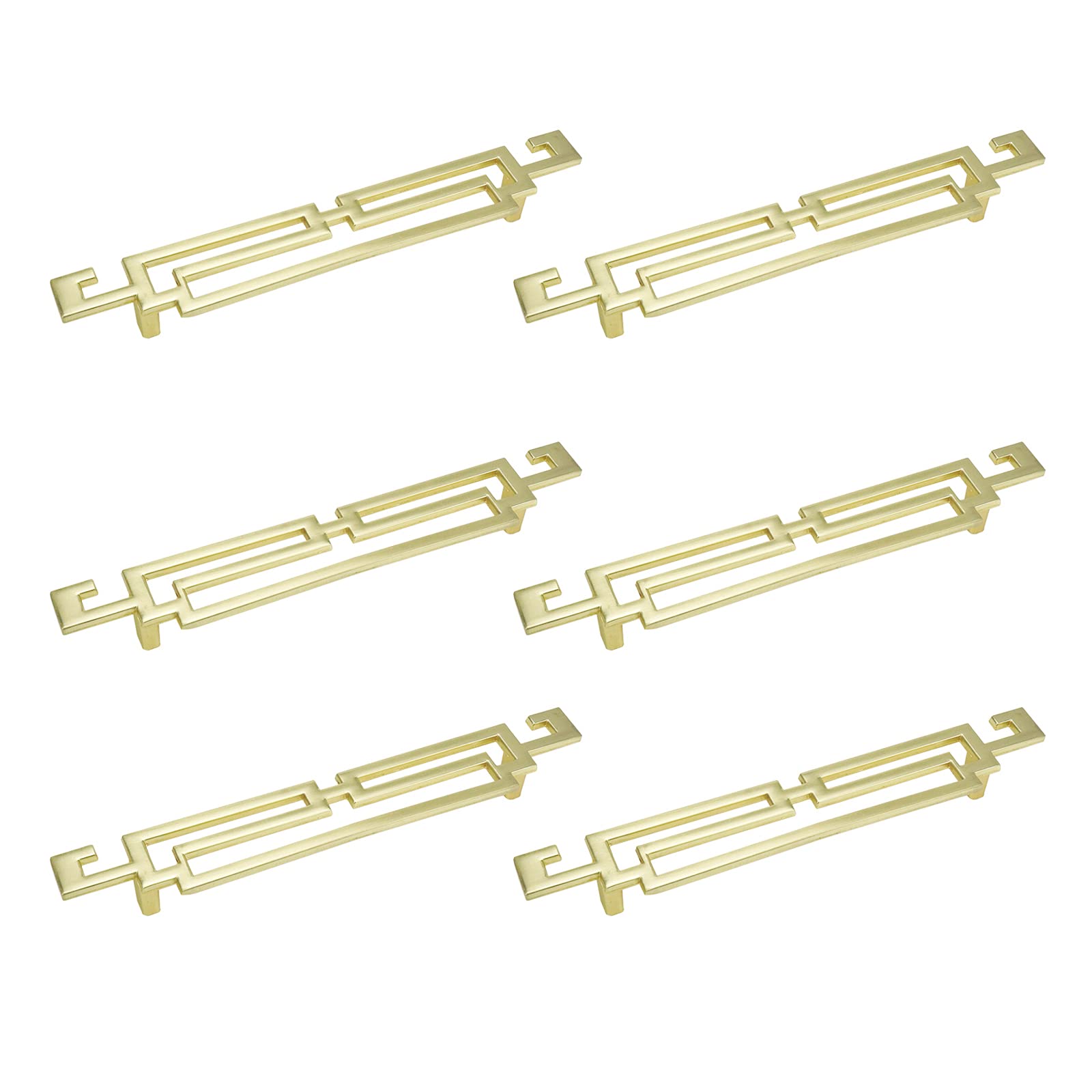 6-Piece Antique Golden Cabinet Pull Handles - 5