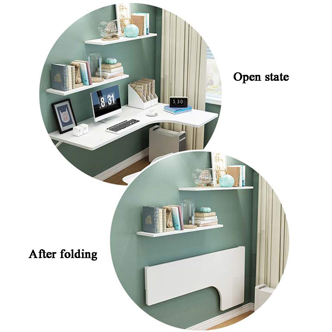 SYTH Folding Wall-Mounted Drop-Leaf Table - Space Saving Hanging Dining Corner Desk, Foldable Computer & Laptop Workstation for Small Spaces - Perfect for Study, Bedroom, Bathroom, Kitchen & RV Use