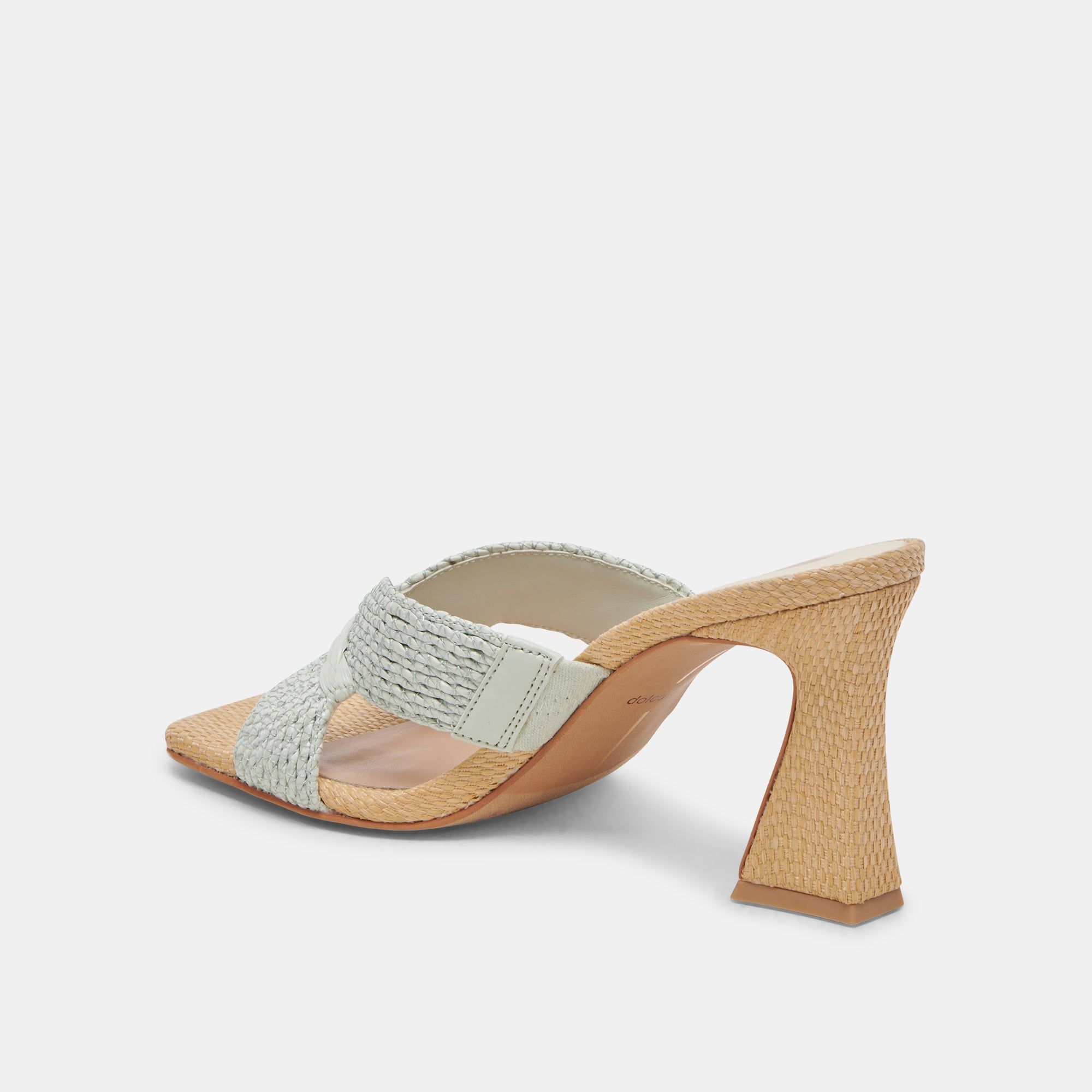 NITRO Women's Wide Heel Sandals Mint Green Raffia - Comfortable Summer Wedges for Beach, Vacation & Outdoor Wear