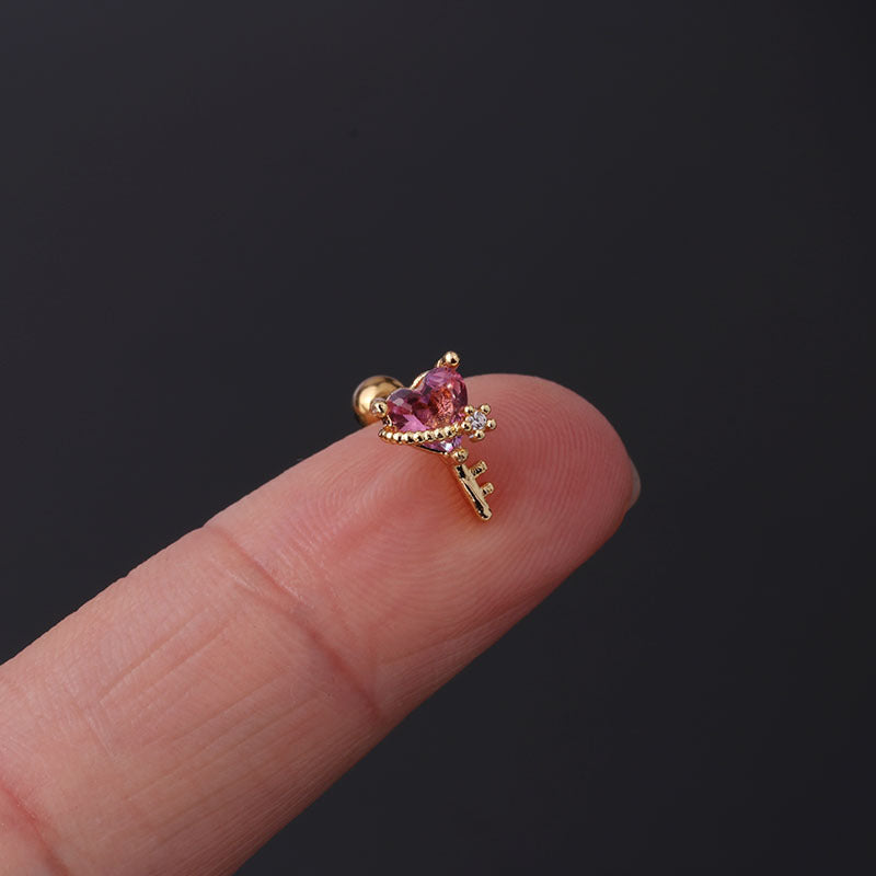 20G Cartilage Stud Earrings - Anime Inspired Tourmaline Earrings for Women | HSPJ318 | Perfect for Daily Wear, Cosplay & Gift Giving