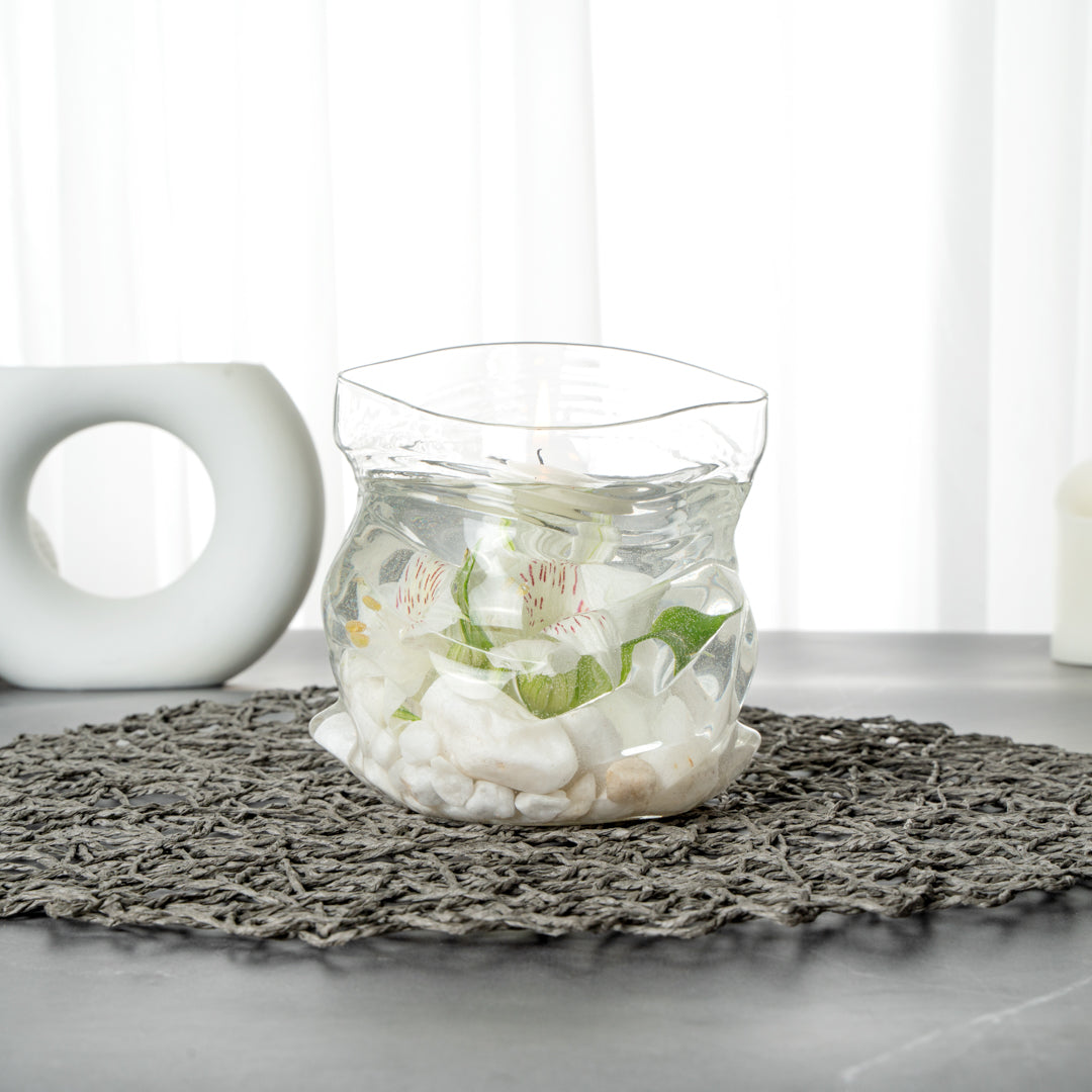22 oz Round Clear Glass Unzipped Bag Bowl - 4.75
