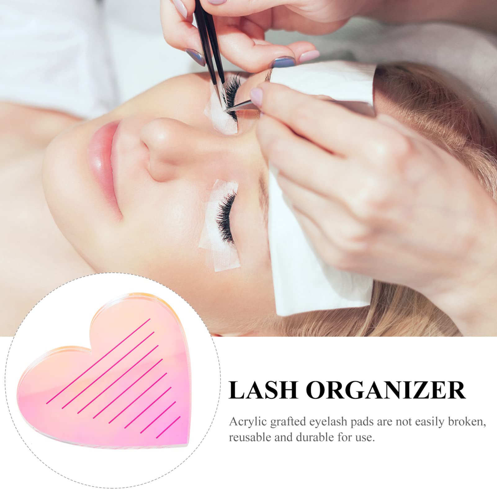 Minkissy Acrylic Heart Shaped False Eyelash Extension Tray - Eyelash Display Board & Grafting Stand for Professional Lash Artists | Perfect for Salon, Spa, and Home Use