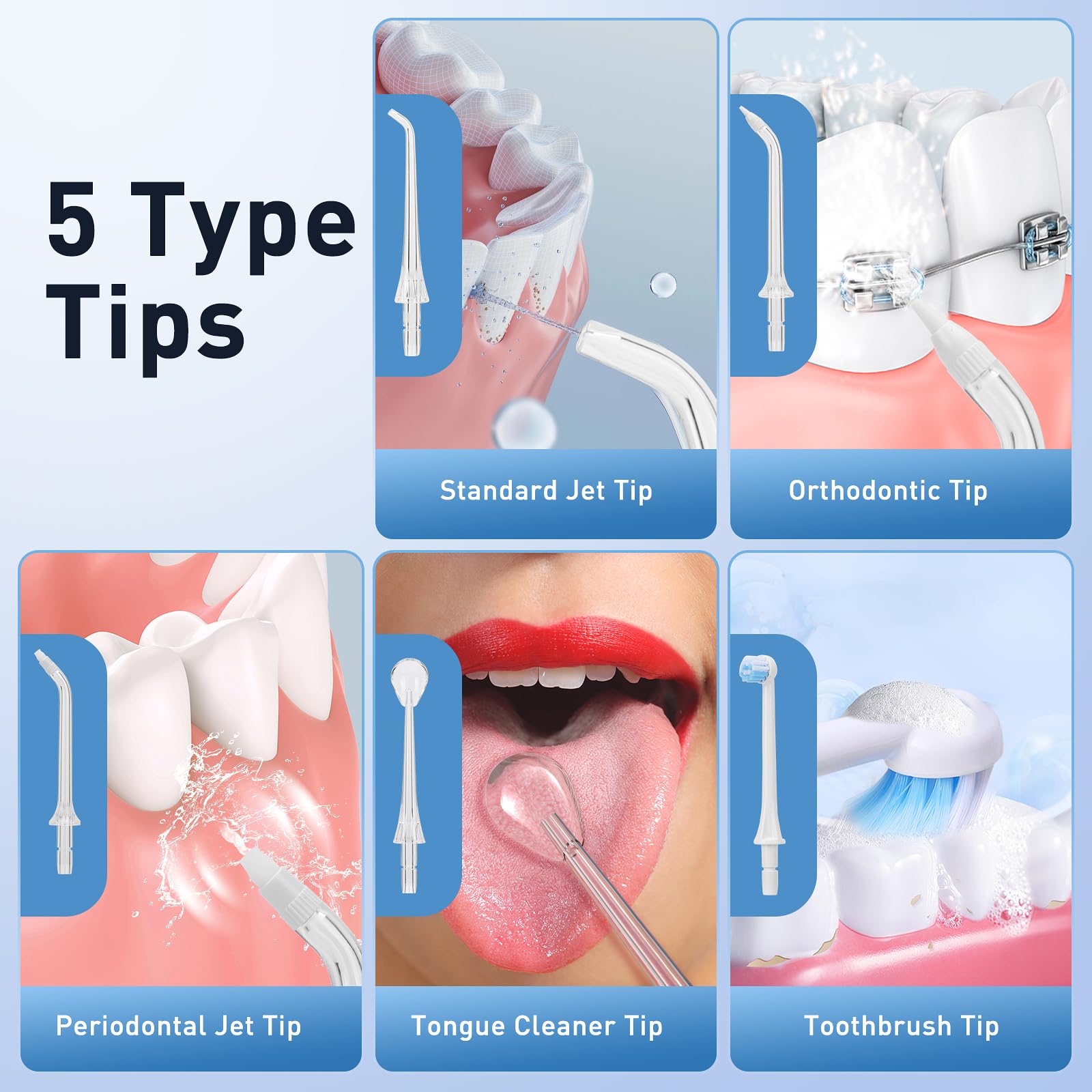 Portable Water Dental Flosser with 4 Modes - 300ML Cordless Oral Irrigator for Teeth Cleaning, Rechargeable & IPX7 Waterproof - Perfect for Home Use and Travel Oral Care