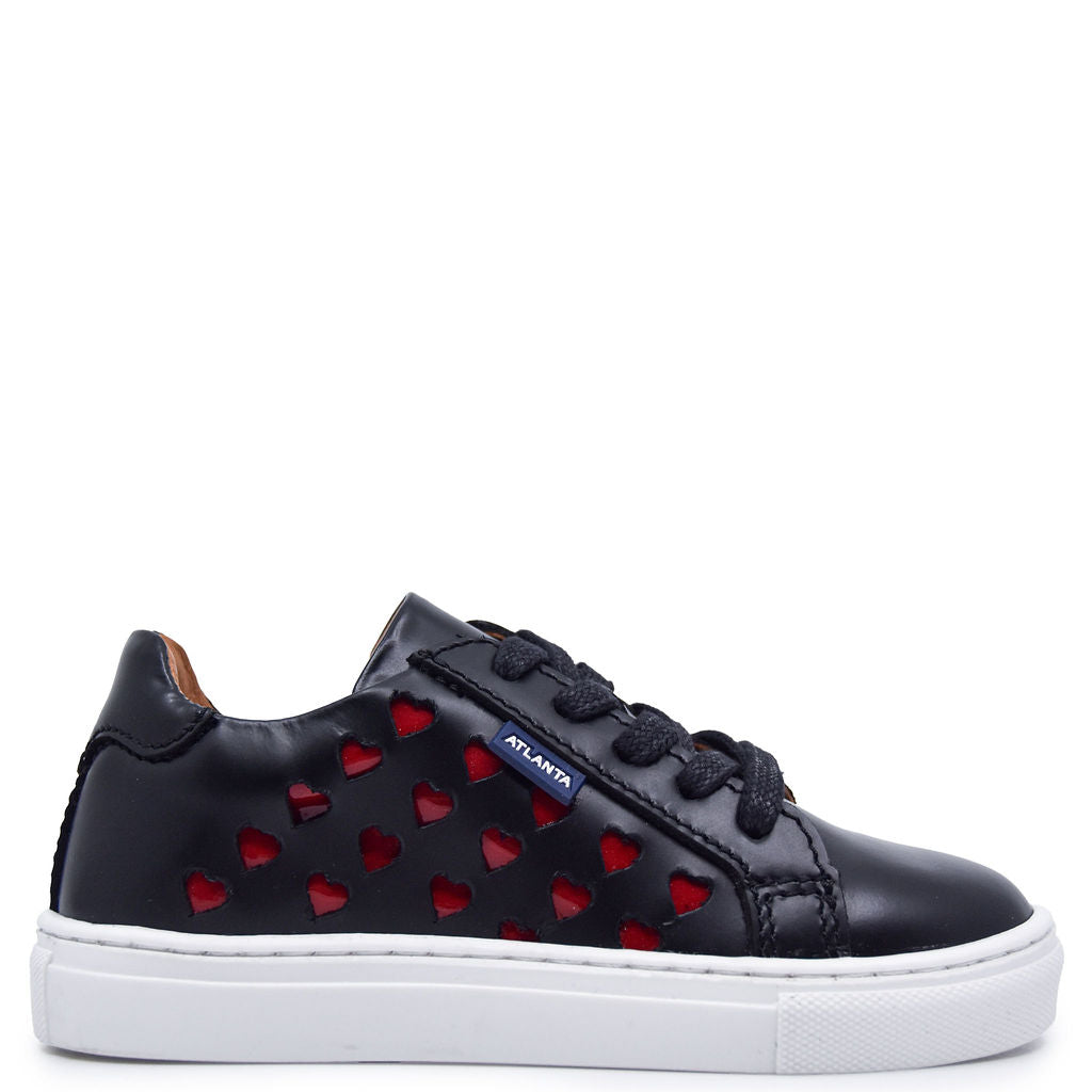 Atlanta Moccasin Black Hearts Zipper Sneakers - Stylish & Comfortable Women's Casual Shoes for Walking, Shopping & Daily Wear