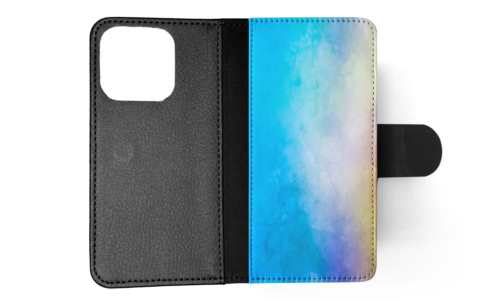 Blue Watercolor Flip Wallet Phone Case for Apple iPhone 15 Pro - Slim Protective Cover with Card Slots | Perfect for Everyday Use, Travel & Business Meetings