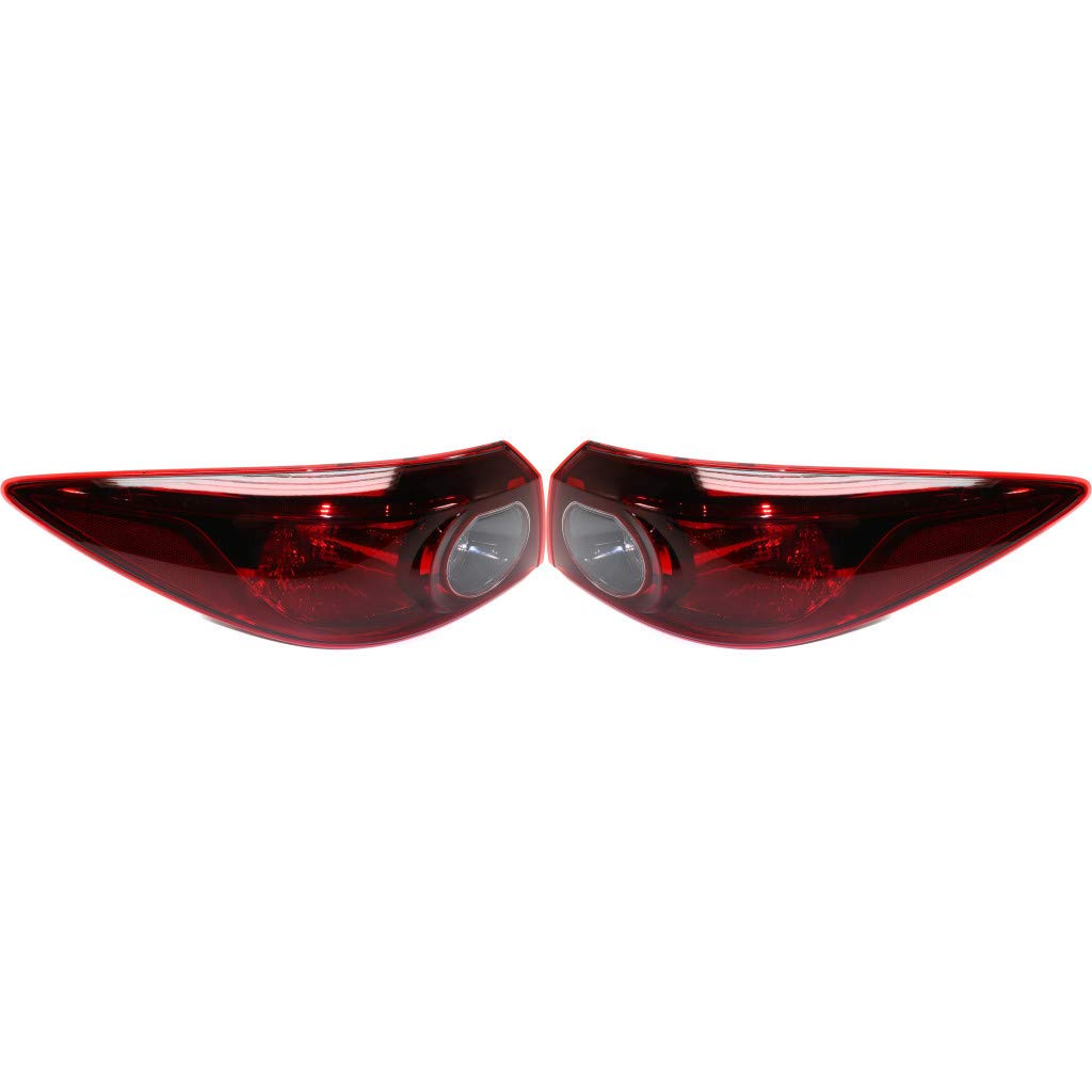 2014-2017 Mazda 3 Sedan Tail Light Assembly Pair - CAPA Certified Driver & Passenger Side (MA2804123/MA2805123/BJT1-51-160A) | Perfect for Replacement, Night Driving Safety & Car Customization