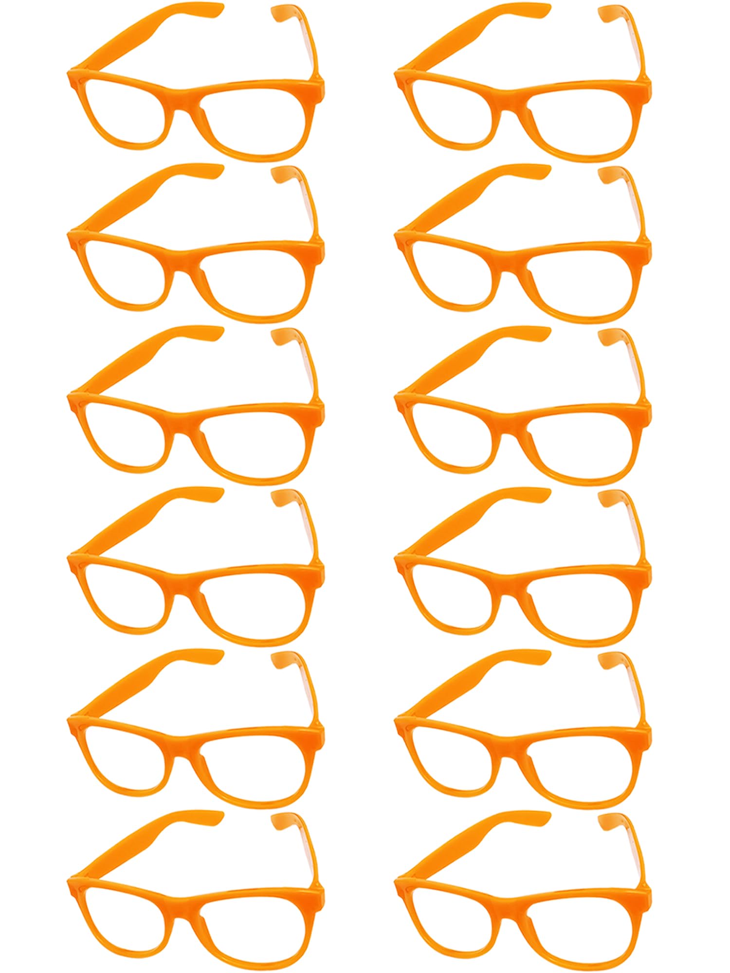 12 Pack Neon Frame Costume Glasses (No Lens) - Halloween Party Favors, Birthday Decorations & Cosplay Accessories for Adults & Kids - Perfect for Themed Parties, Dress-Up & Photo Props