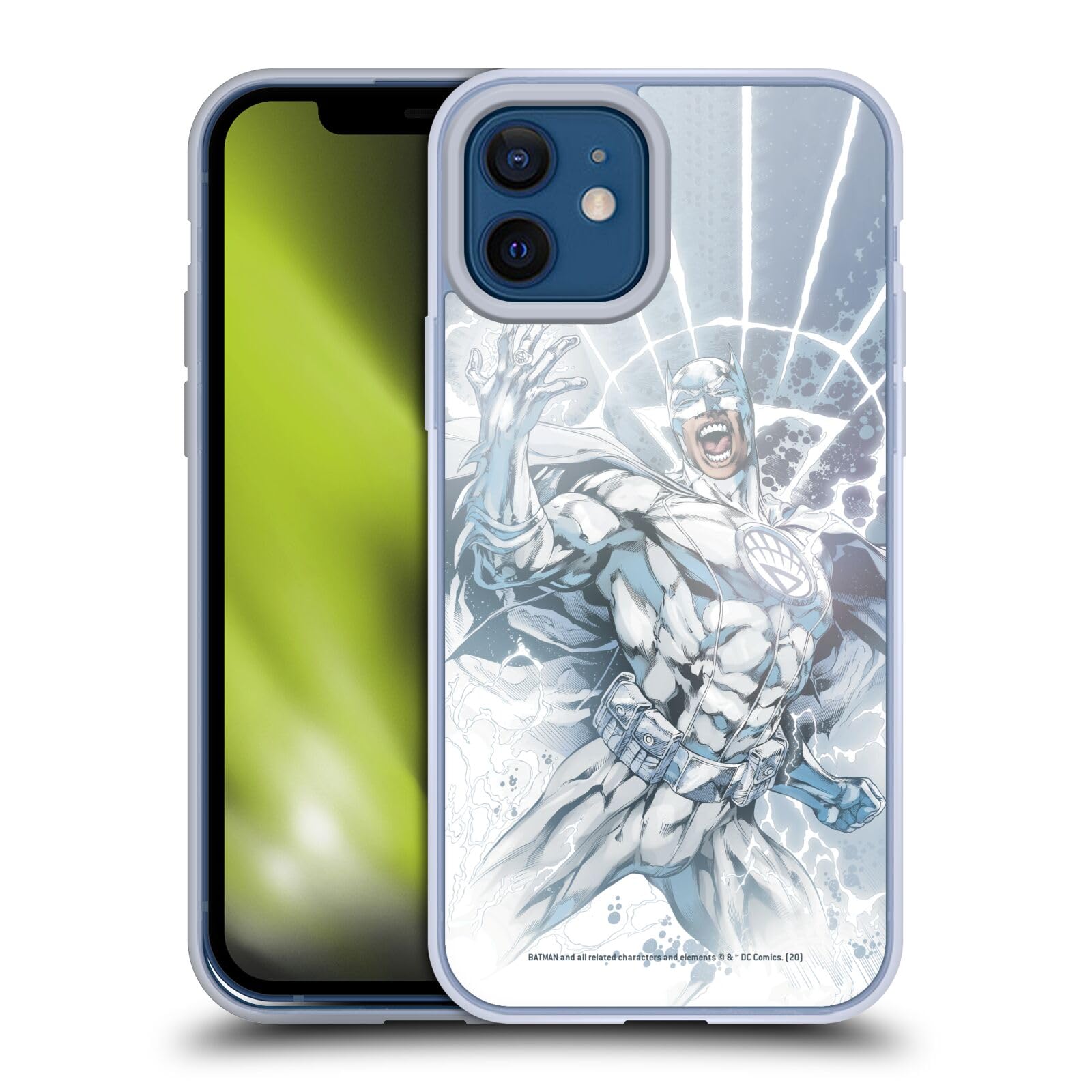 Official Batman DC Comics White Lantern Soft Gel Case for iPhone 12/12 Pro - Brightest Day Iconic Design, Protective Phone Cover for Superhero Fans & Comic Book Lovers - Perfect for Daily Use, Cosplay & Collectors