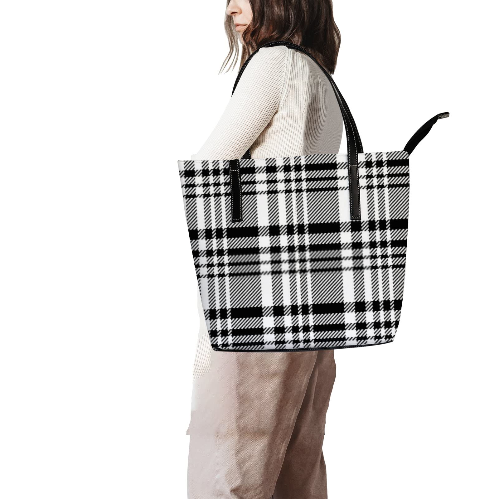 Premium Genuine Leather Tote Bag for Women - Stylish Crossbody Work Bag with Secure Zipper Closure | Perfect for Office, Travel & Everyday Use