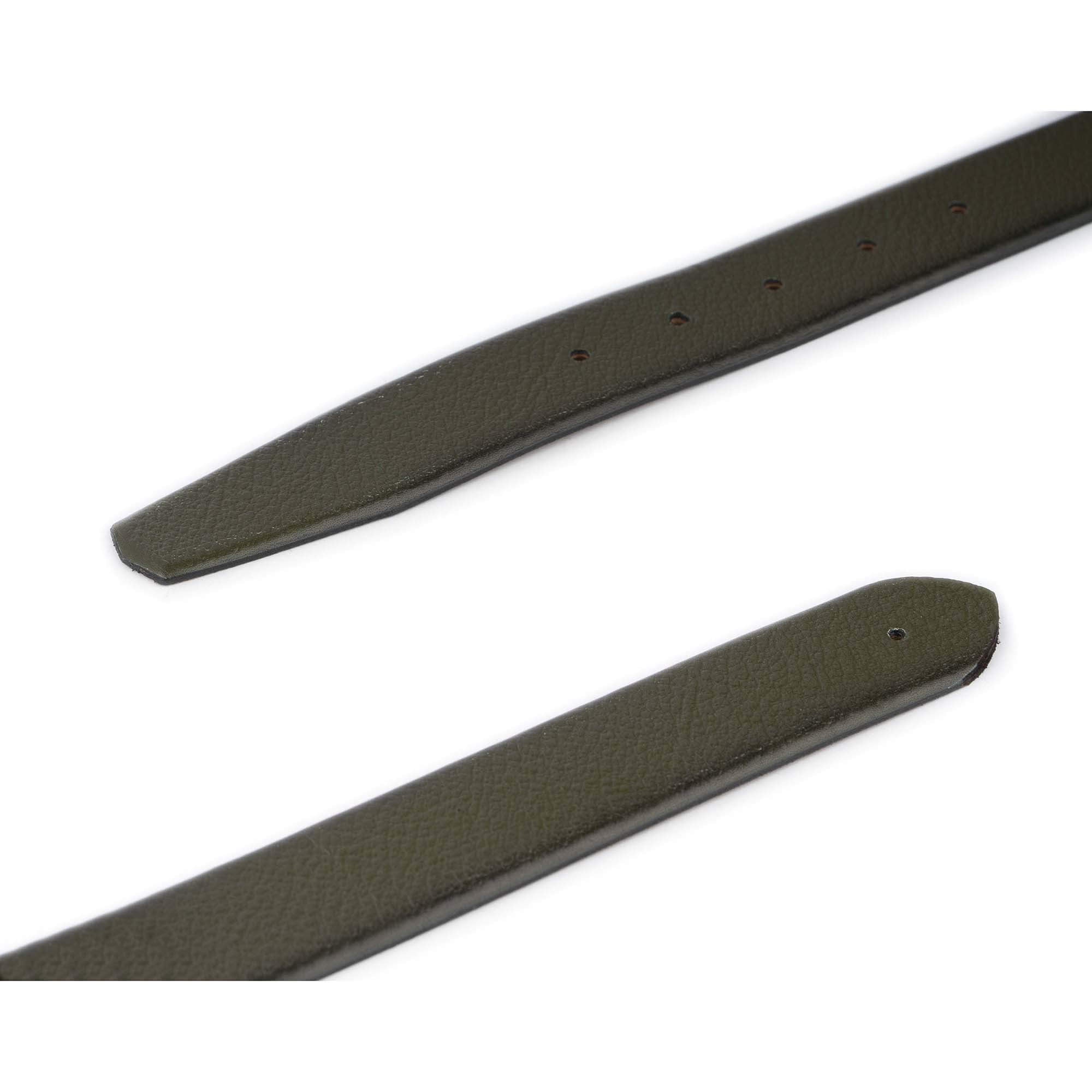 Premium Green Buffalo Leather Belt Strap for Cartier Buckles - Durable & Stylish with Pre-Punched Holes | Perfect for Casual Wear, Office Attire & Fashion Accessories