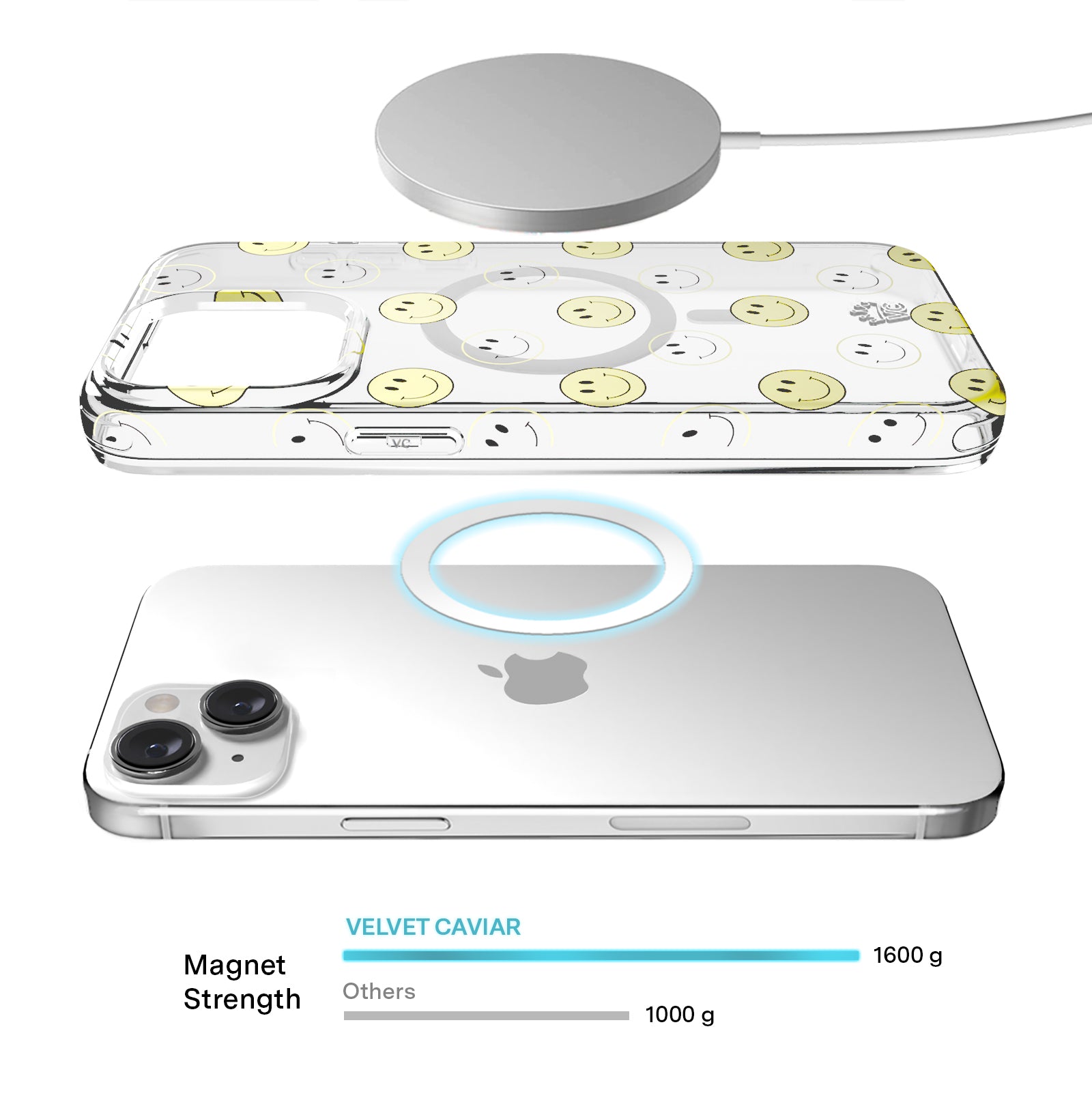 Smiley Face Clear iPhone Case - Cute & Protective Phone Cover for iPhone 13/12/11/Pro/Max - Perfect for Everyday Use, School, Work & Travel