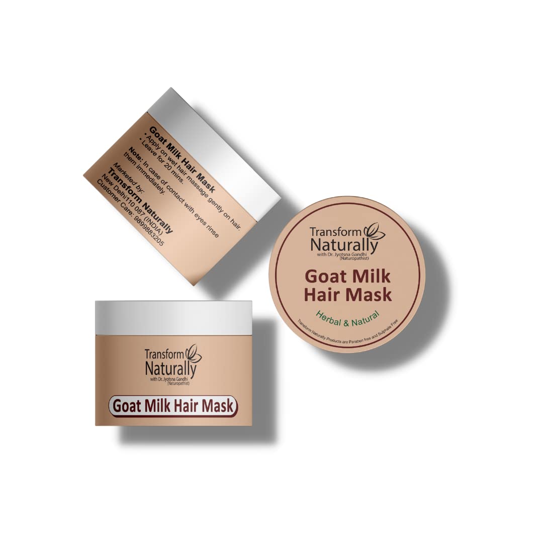 Organic Goat Milk Hair Mask for Hair Growth & Nourishment - Sulfate & Paraben Free Deep Conditioning Treatment - Hydrating Hair Mask for Dry, Frizzy & Damaged Hair - 200g - Perfect for Salon-Quality Hair Care at Home