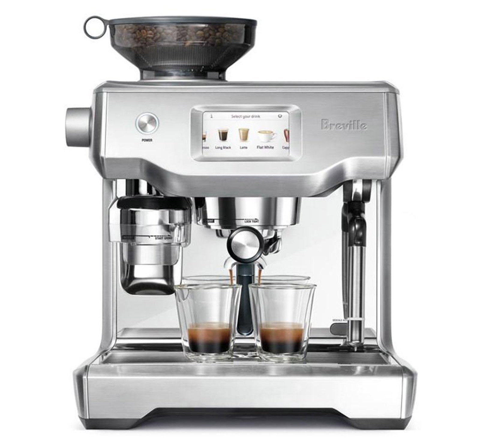 Breville Oracle Touch Espresso Machine BES990BSS - Automatic Milk Frother & Grinder, Professional Home Barista Coffee Maker for Latte, Cappuccino, Americano - Perfect for Coffee Shops, Offices & Home Kitchens