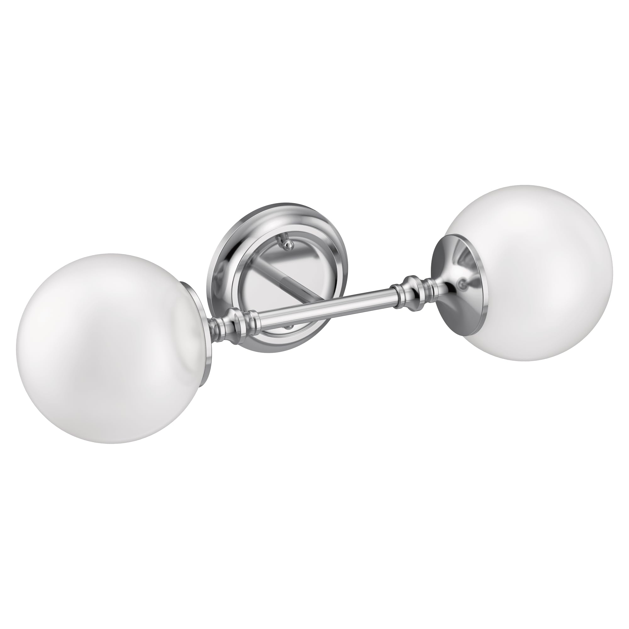 Moen YB0562CH Colinet 2-Light Chrome Bathroom Vanity Light Fixture with Frosted Glass Shades - Perfect for Modern Bathroom & Powder Room Lighting