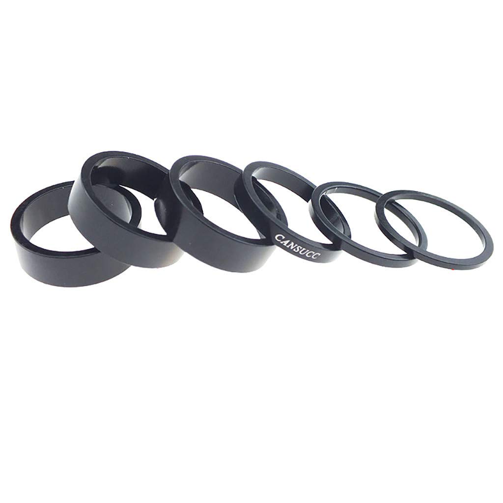 MTB Stem Washer Headset - 6pcs Bike Front Headset Spacers & Road Fork Washers - Durable Bicycle Accessories for Mountain & Road Bikes - Perfect for Bike Maintenance & Storage Organization