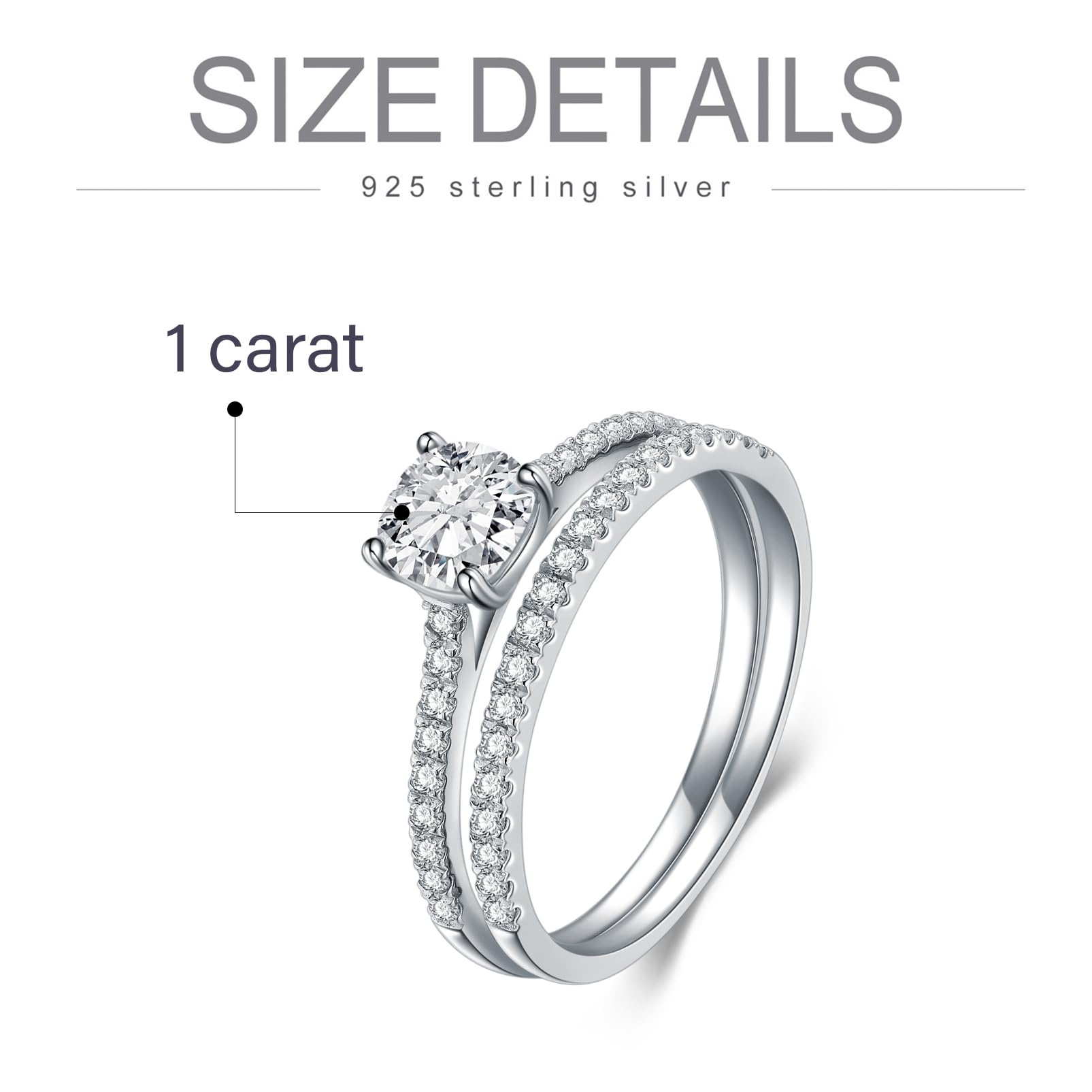 1.0 ct Moissanite Engagement Ring for Women - S925 Sterling Silver Cushion Cut Halo Bridal Set, Wedding & Promise Anniversary Ring - Perfect for Proposals, Weddings & Special Occasions