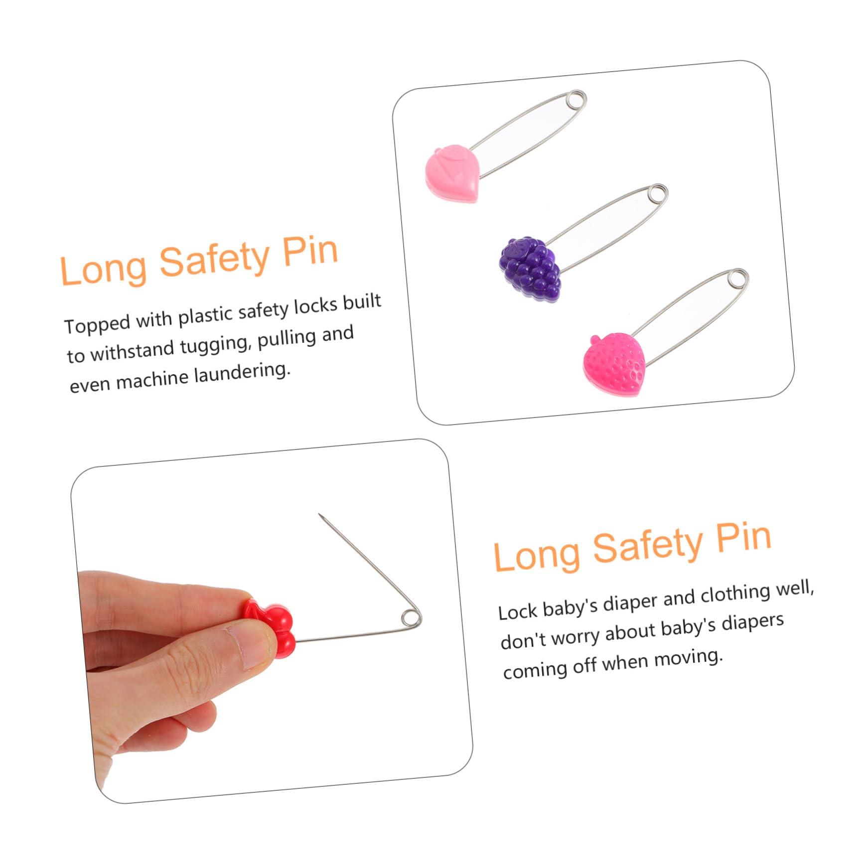 30pcs Stainless Steel Animal Shaped Diaper Pins with Sturdy Plastic Heads - Safe for Baby Clothes, Laundry & Crafts - Perfect for Diaper Changing, Baby Showers and Nursery Decor