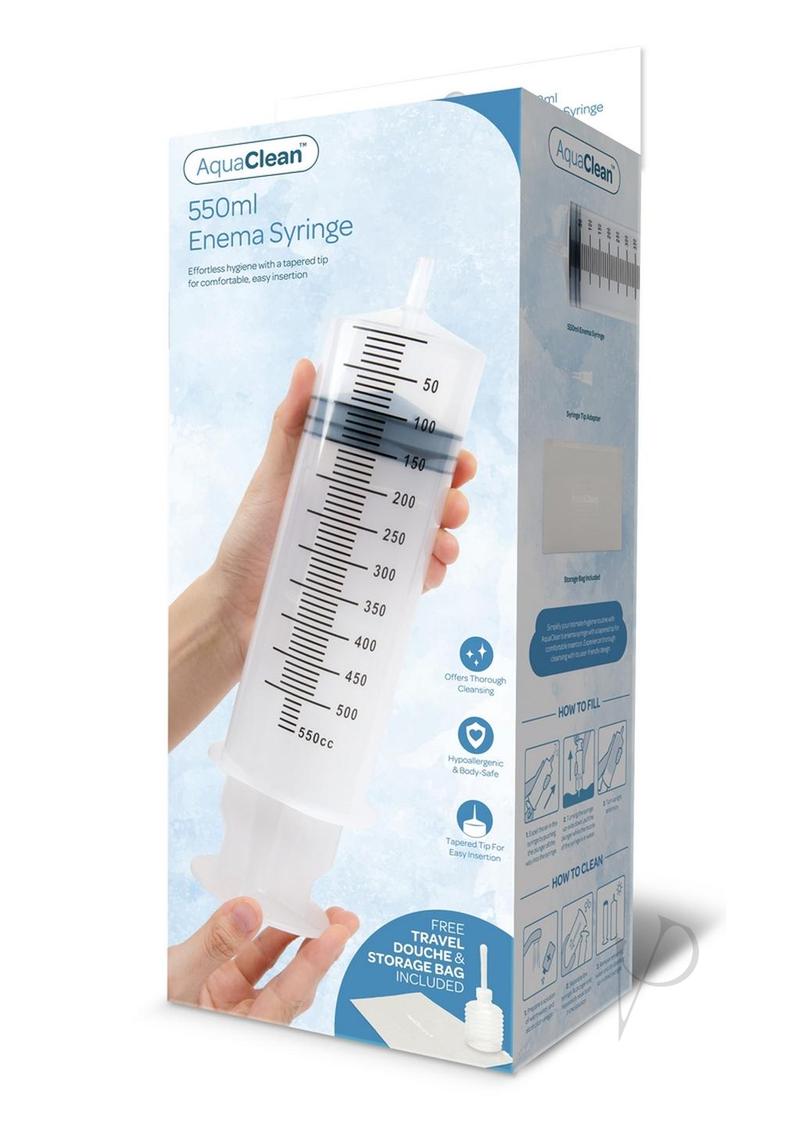 AquaClean 550CC Enema Syringe Kit - Clear Colon Cleansing System for Home Use - Perfect for Constipation Relief & Detoxification (Ideal for Travel, Pre-Colonoscopy Prep & Wellness Routine)