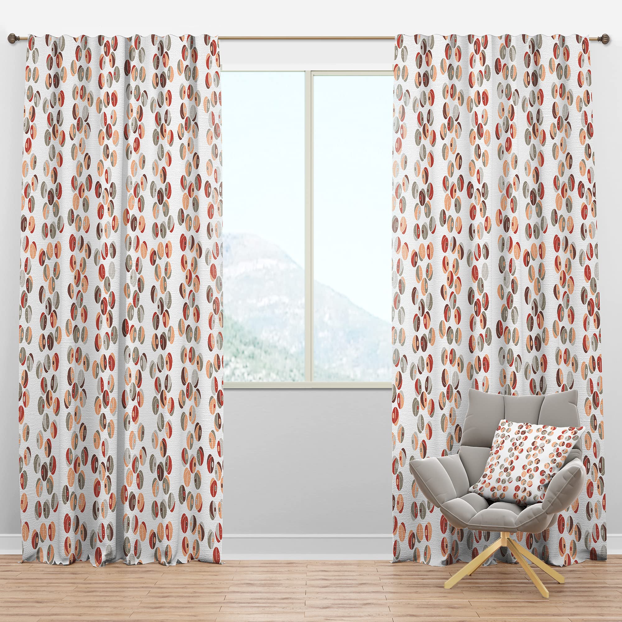 Retro Abstract Design XIX Blackout Curtains - Thermal Insulated Single Panel (52x84 inches) for Bedroom & Living Room - Noise Reducing & Energy Saving Window Drapes - Perfect for Home Theater, Nursery & Office Privacy