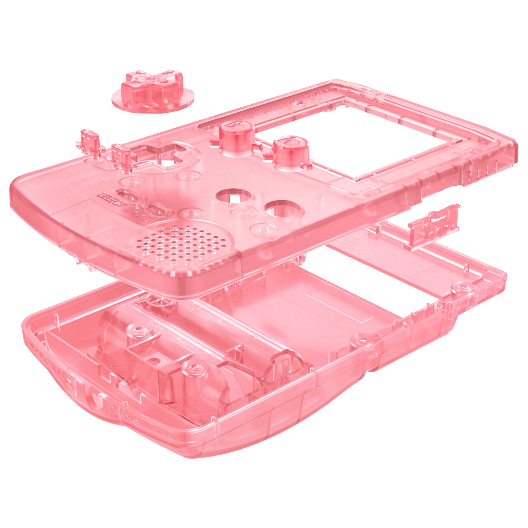 eXtremeRate IPS Ready Upgraded GBC Replacement Shell Kit with Buttons & Black Screen Lens for Gameboy Color - Compatible with GBC OSD IPS, Regular IPS & Standard LCD - Cherry Pink - Perfect for Gaming Enthusiasts & Retro Console Modding