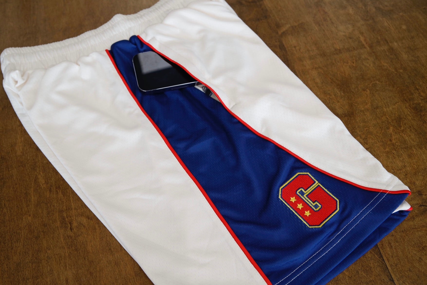 Geometric G Logo Shorts for Men - Trendy Casual Cotton Shorts with Embroidered Design (Cream) - Perfect for Summer, Beach, Gym & Streetwear Fashion