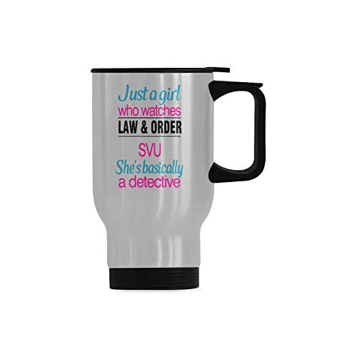Stainless Steel Travel Coffee Mug 14oz - Insulated Tea Cup for Hot & Cold Drinks - Perfect for Law & Order SVU Fans, Detectives & Coffee Lovers (Great for Commuting, Office & Outdoor Use)