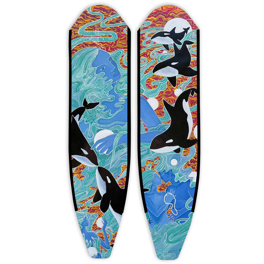 Custom Hand-Painted Free Diving Carbon Fin Blades by Naomi Gittoes | Professional Scuba & Spearfishing Gear for Ocean Adventures