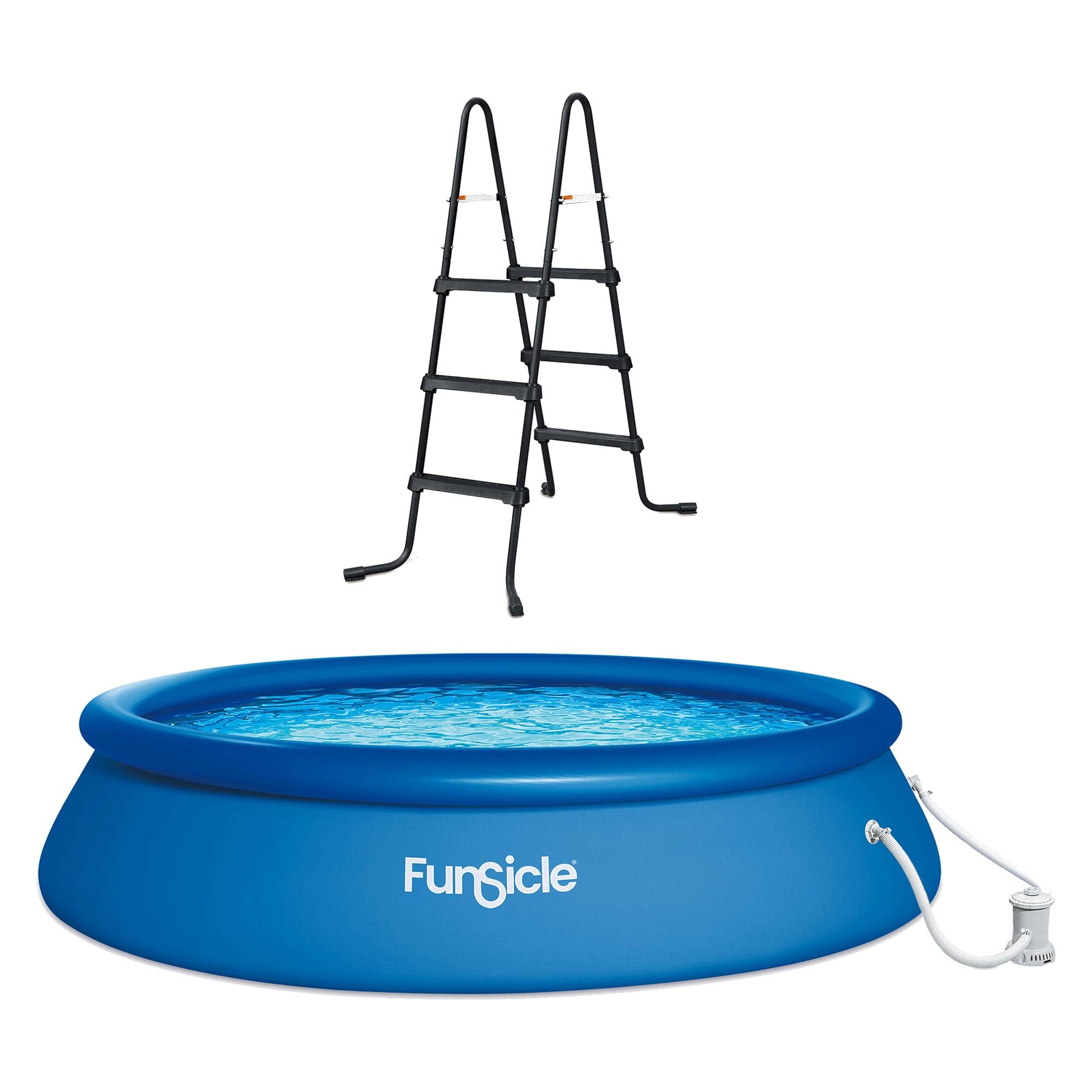 SureStep 36 Inch 3-Step Lightweight Plastic Above Ground Pool Ladder with QuickSet 10' x 30