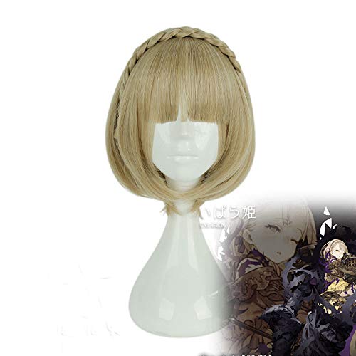 35cm Short Straight Anime Cosplay Wig - Briar Rose Style for Costume Parties, Halloween & Cosplay Events | Mmuxuno Synthetic Hair Wig for Women & Girls