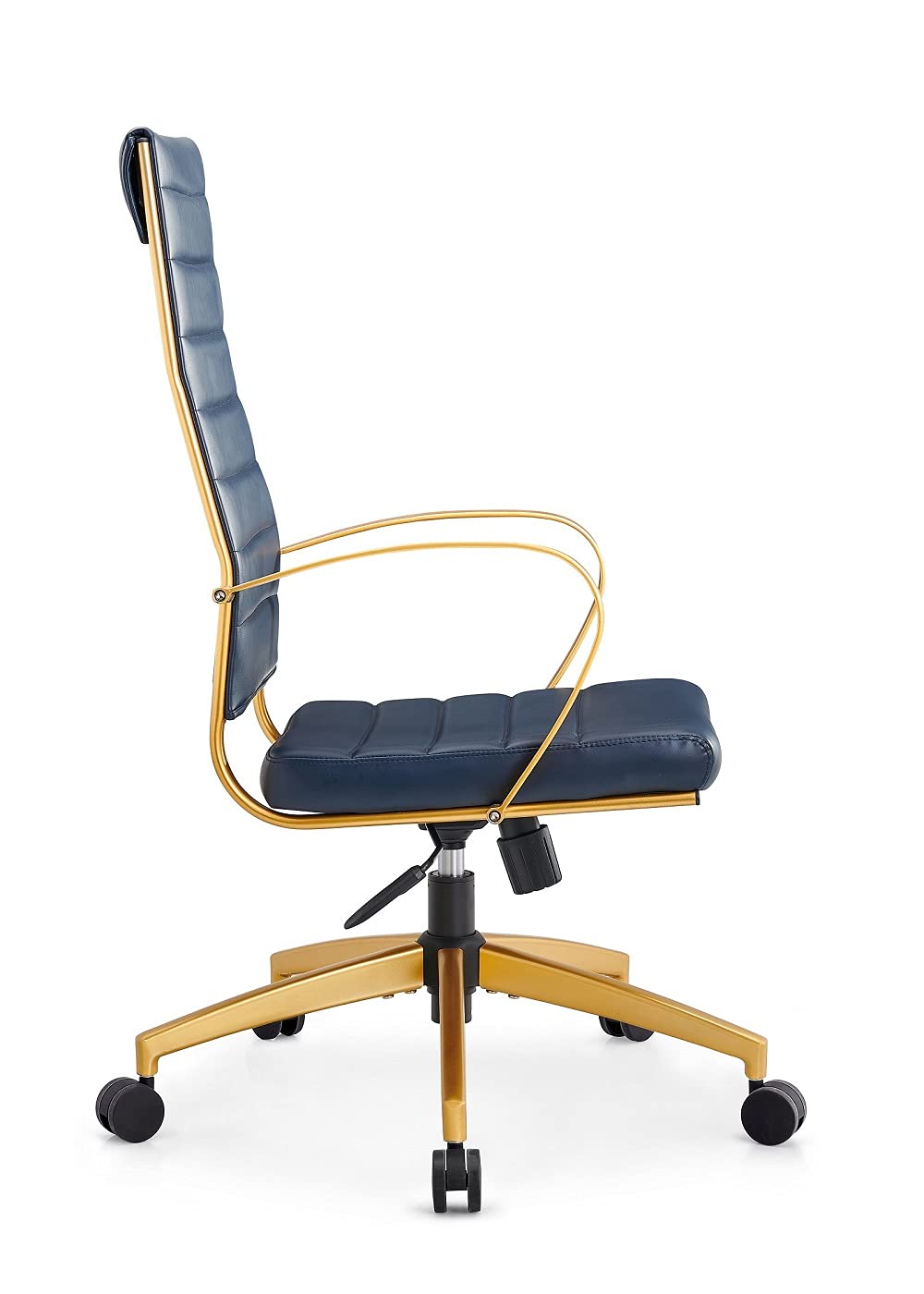 Ergonomic Office Chair with Gold & Blue Design - Adjustable Desk Chair for Home & Workspaces - Perfect for Long Hours of Sitting, Gaming, or Studying