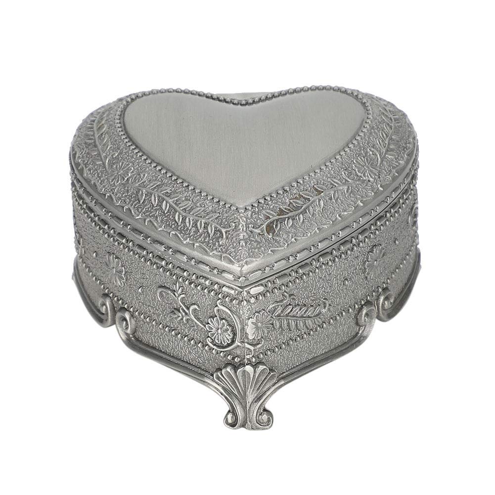 Vintage Metal Rectangular Jewelry Box - Elegant Jewelry Organizer for Women & Girls | Perfect Christmas Birthday Gift | Jewelry Storage for Dresser, Travel & Home Decor
