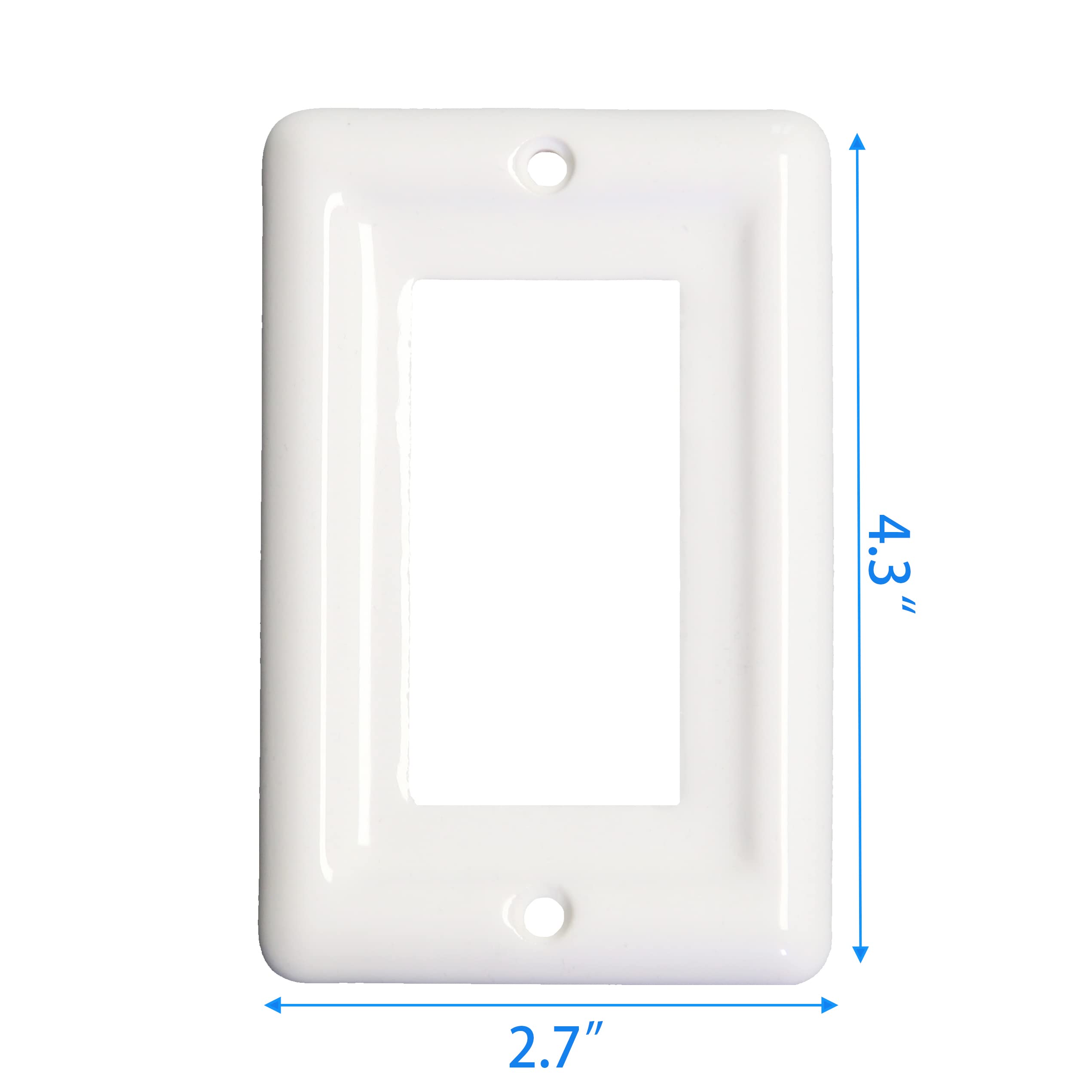 White Ceramic Switch Plate Covers - Rocker Style Wall Plates for Home Decor & Electrical Safety - Perfect for Living Room, Bedroom & Kitchen Upgrades