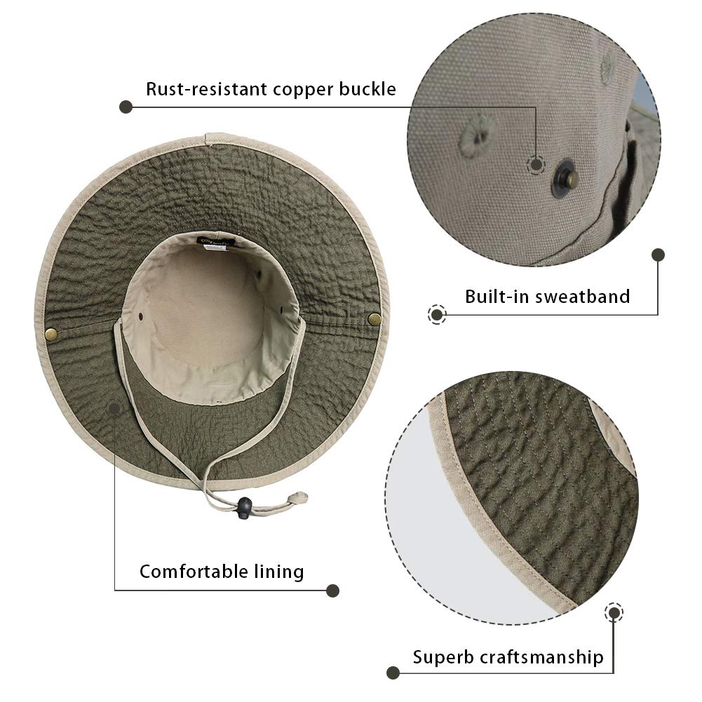 UV Protection Bucket Hat with Wide Brim - Sun Hat for Men & Women - Outdoor Boonie Hat for Fishing, Hiking, Safari & Beach Activities