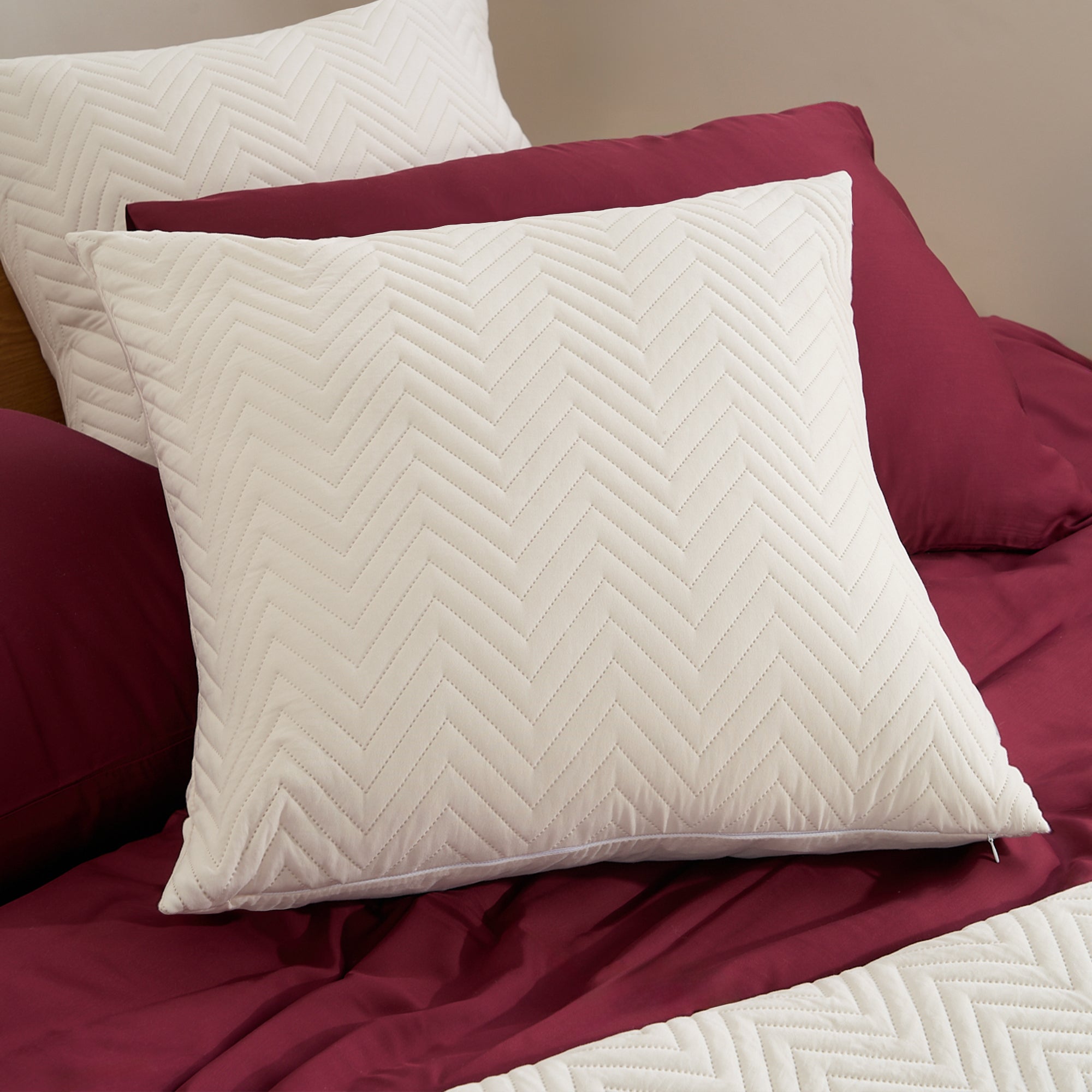 Quilted Throw Pillow Cover Set - Soft Decorative Cushion Covers for Sofa, Bed & Home Decor - Perfect for Living Room, Bedroom & Cozy Spaces