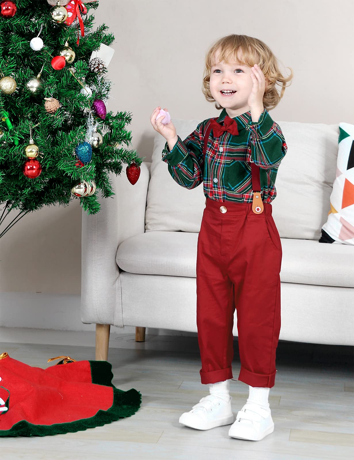 MOMBEBE COSLAND Baby Boys Suit Set - 3PCS Long Sleeve Bodysuit Outfit for Infants | Newborn Formal Wear, Christening, Family Photos & Special Occasions
