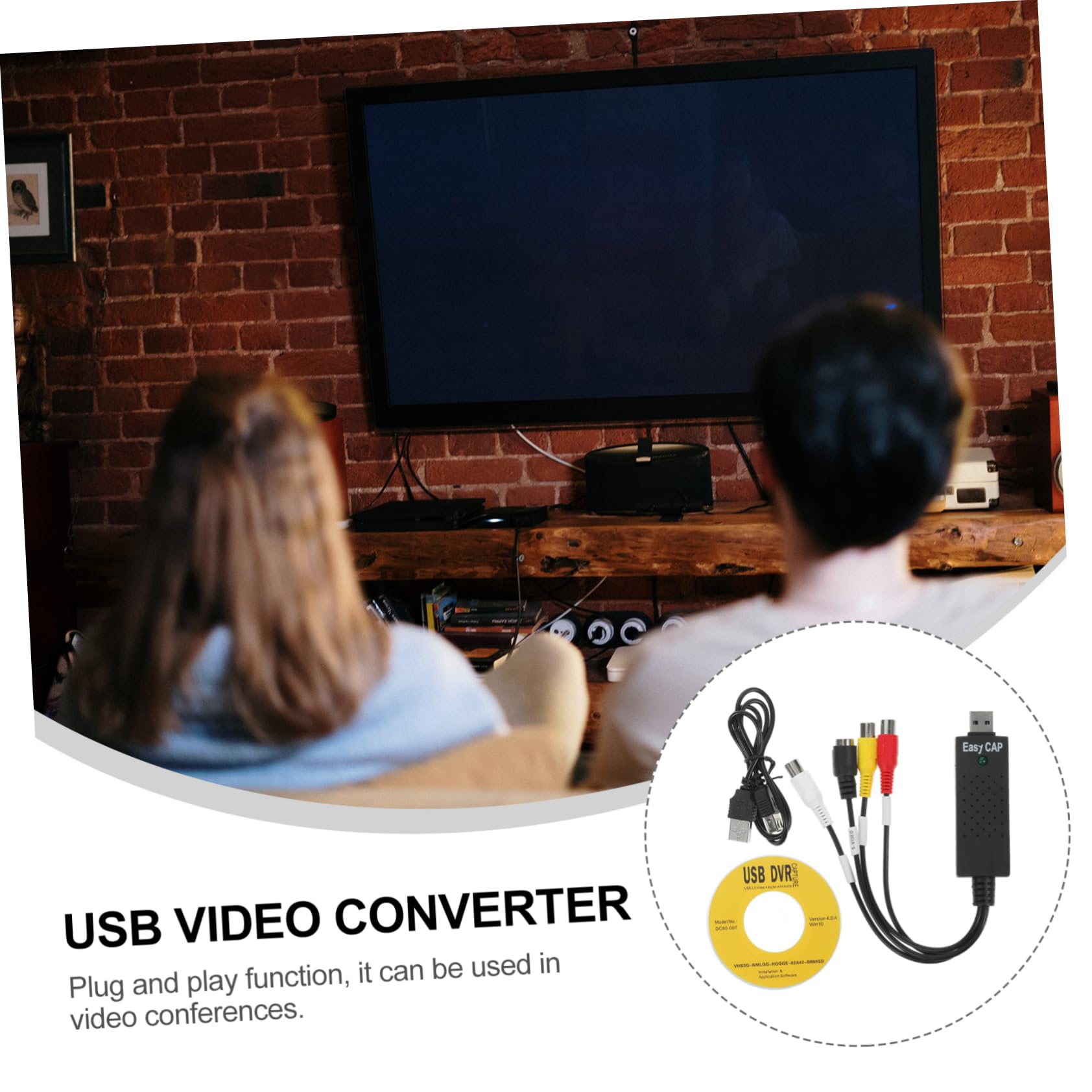 USB 2.0 Video Capture Card - Portable Audio/Video Converter for Live Streaming & Gaming