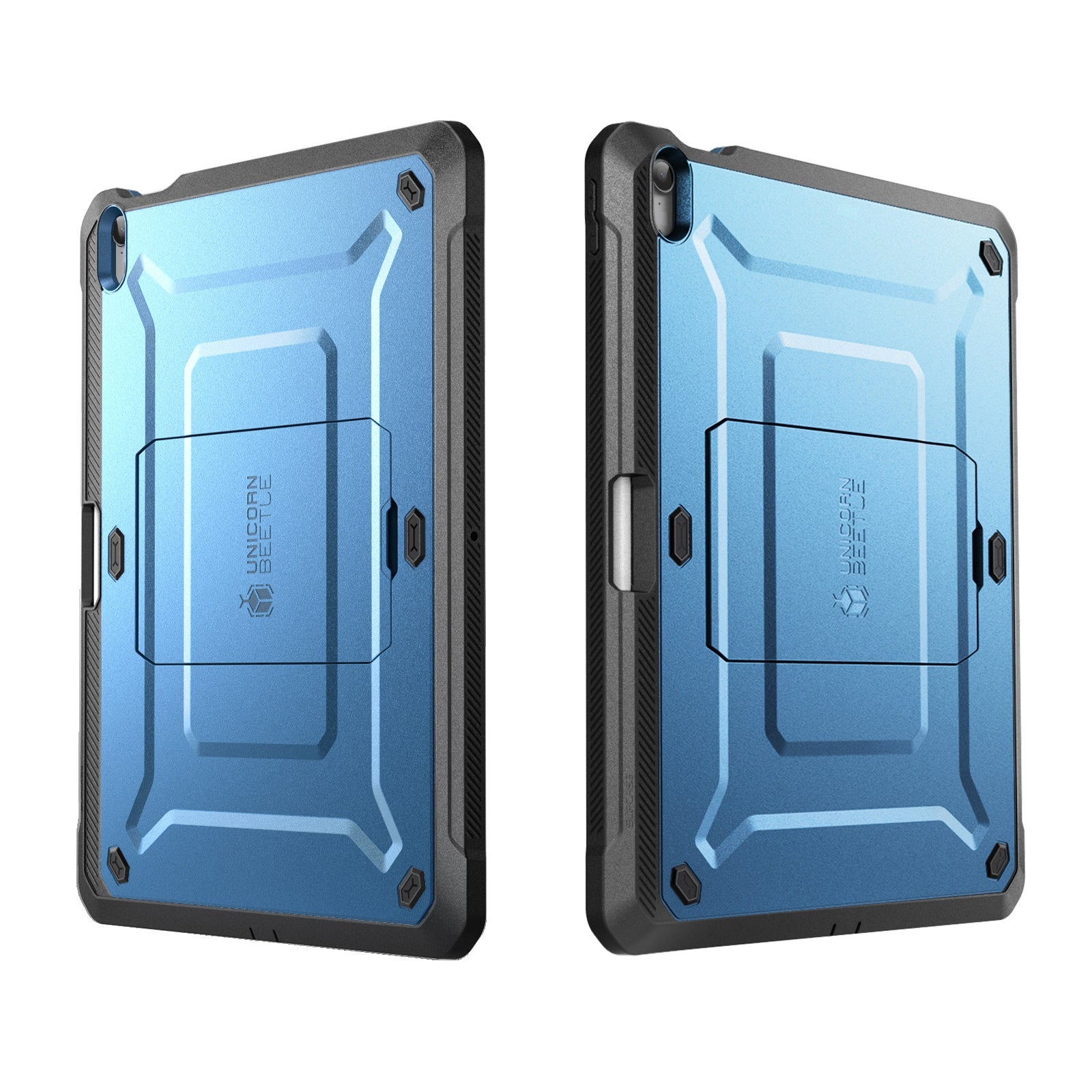 iPad Air 4 / 5 Unicorn Beetle PRO Rugged Kickstand Case - Shockproof Protective Cover with Built-in Stand, Metallic Blue (Open Box) - Perfect for Outdoor Activities, Travel & Work