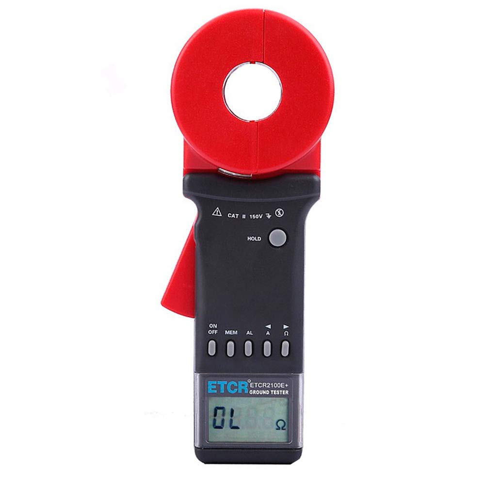 ETCR2100E+ Digital Clamp Ground Earth Resistance Tester - 0.01Ω to 1200Ω Range, 0.00mA to 40.0A Current Measurement, 99 Data Storage - Perfect for Electricians, HVAC Technicians & Industrial Maintenance