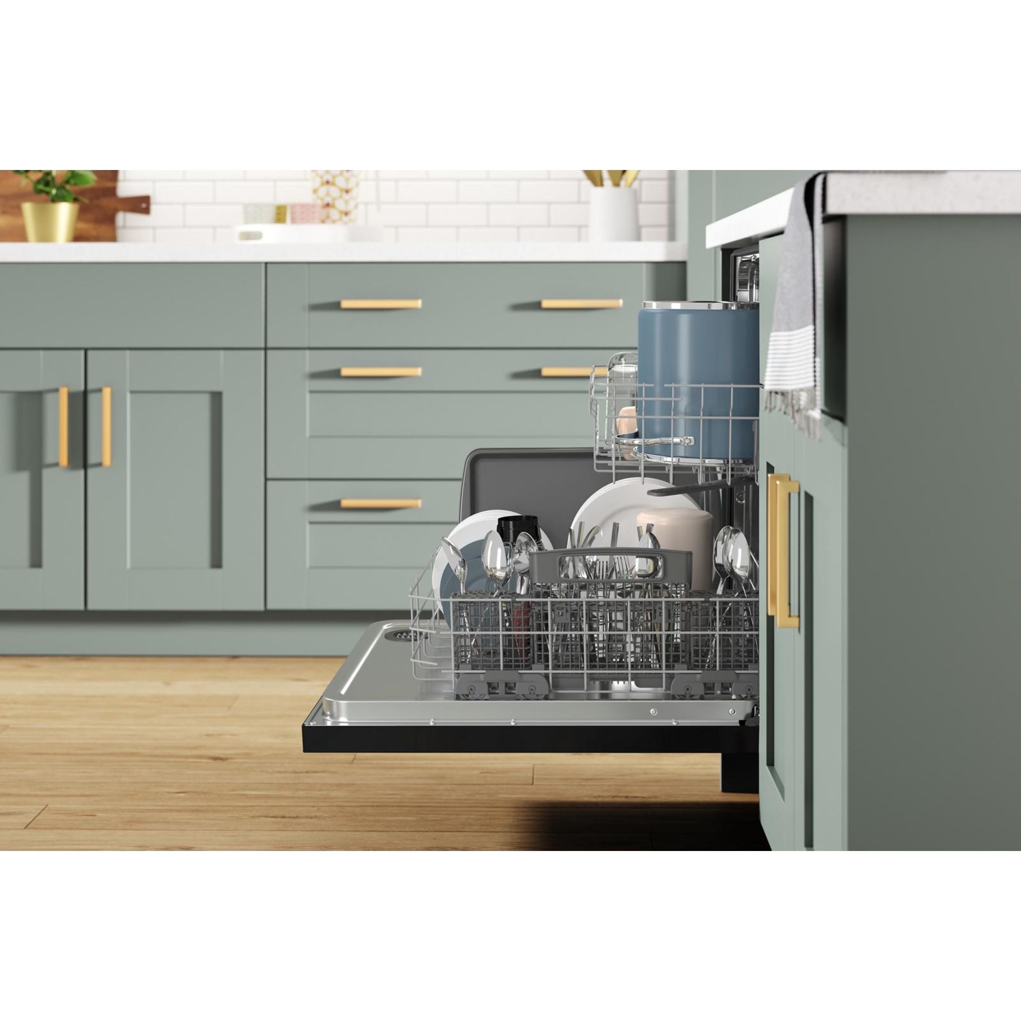 Whirlpool WDT740SALB Built-In Dishwasher - 24 Inch Black Stainless Steel for Modern Kitchens | Energy Efficient & Ultra Quiet | Perfect for Small to Medium Households