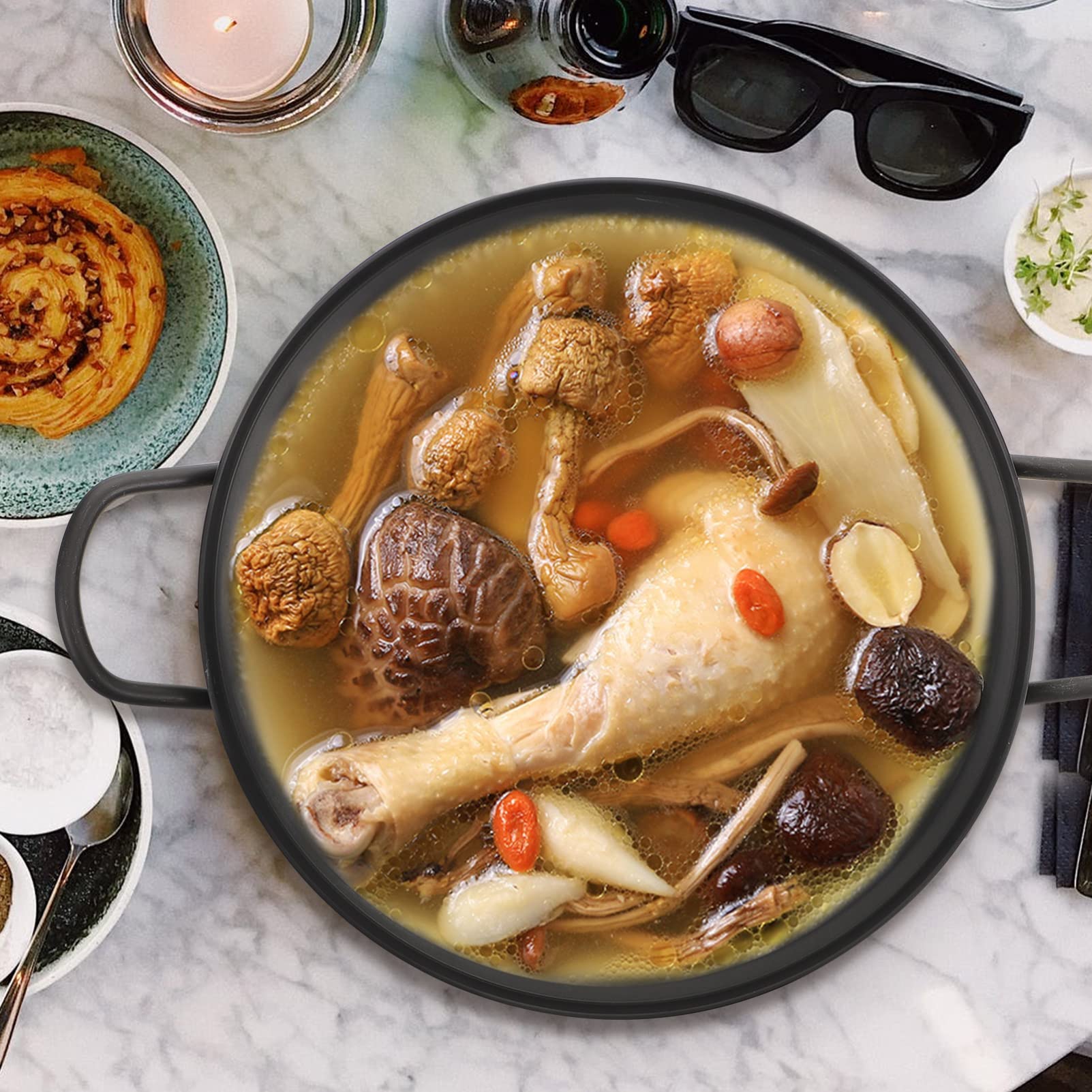 Premium Stainless Steel Hot Pot & Seafood Cooking Pot - Korean Style Soup Pot for Home Kitchen, Perfect for Shabu Shabu, Seafood Boil & Korean Army Stew