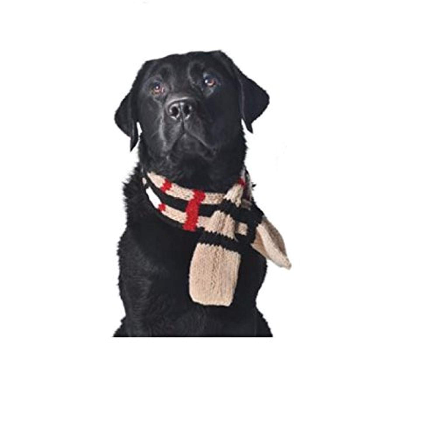 Chilly Dog Plaid Dog Scarf for Small to Medium Dogs - Warm Winter Pet Accessory for Cold Weather - Tan Checkered Pattern - Perfect for Outdoor Walks, Park Visits, and Holiday Photos