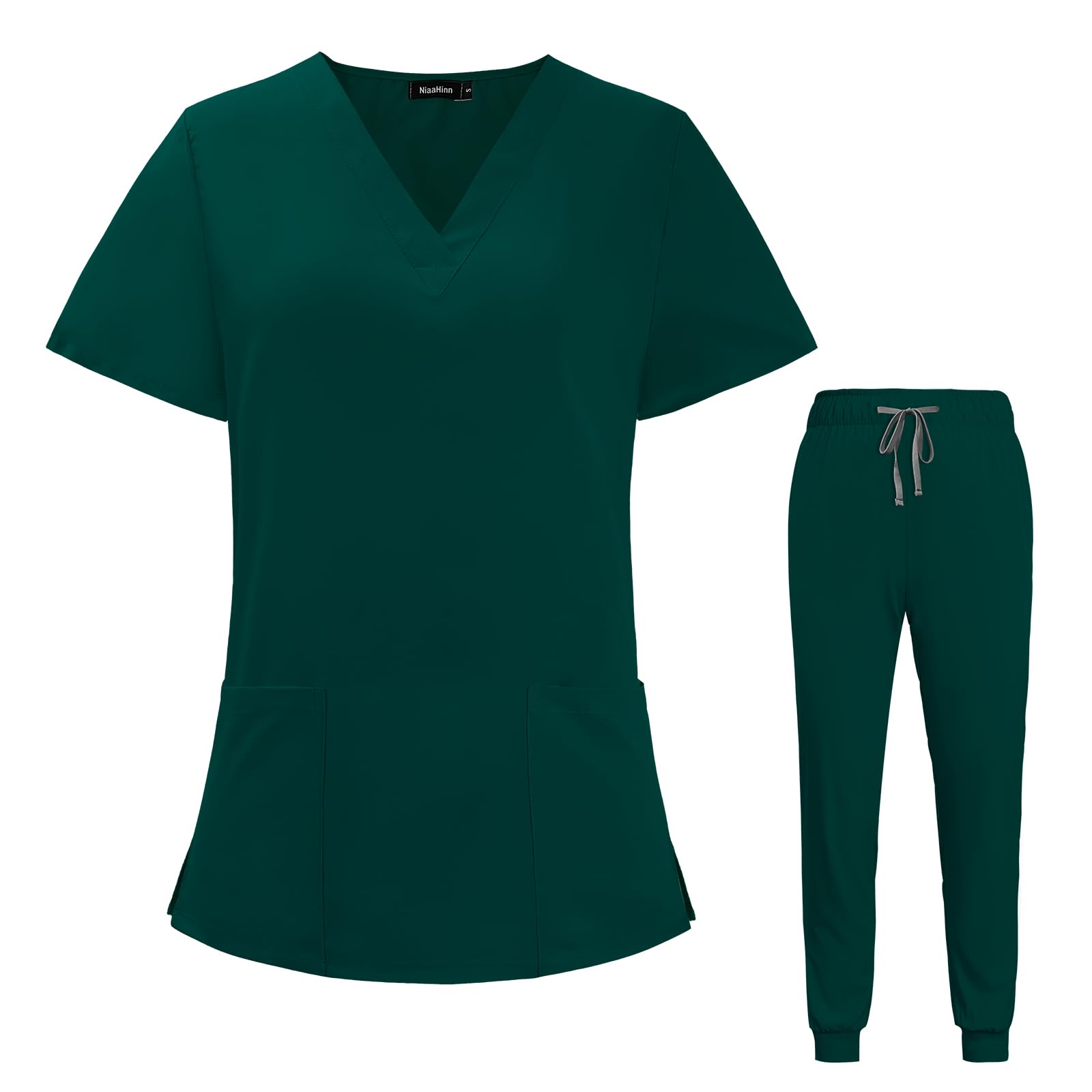 VIAOLI Women's Stretch Nursing Scrubs Set - V-Neck Pocket Top & Drawstring Jogger Pants | Comfortable Medical Uniform for Nurses, Doctors & Healthcare Workers | Perfect for Hospital Shifts, Clinics & Long Work Hours