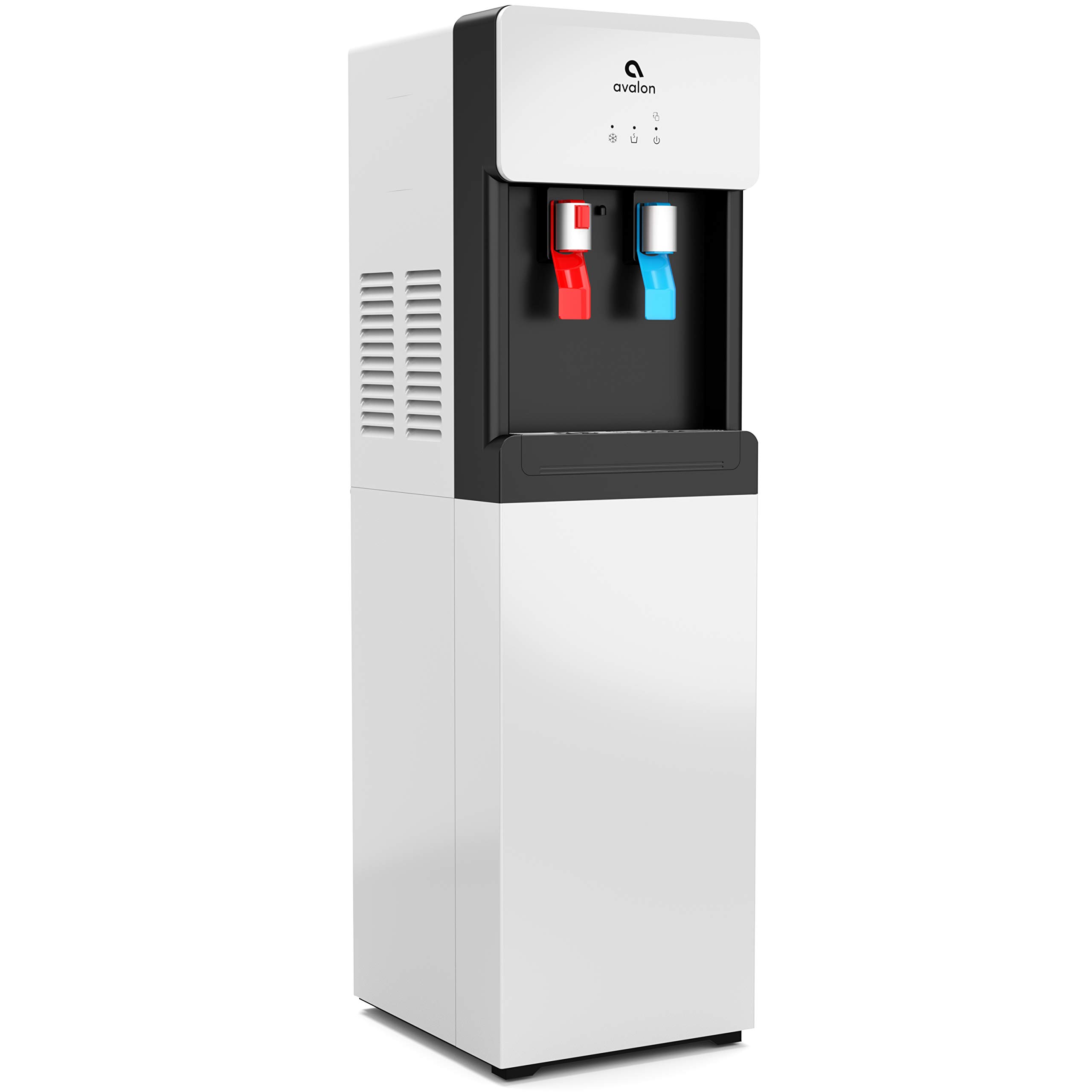 Avalon Bottom Loading Water Cooler Dispenser with Hot & Cold Water - Child Safety Lock, Slim Space-Saving Design for Home & Office - Compatible with 3 & 5 Gallon Bottles - UL Certified White - Perfect for Kitchens, Break Rooms and Dormitories
