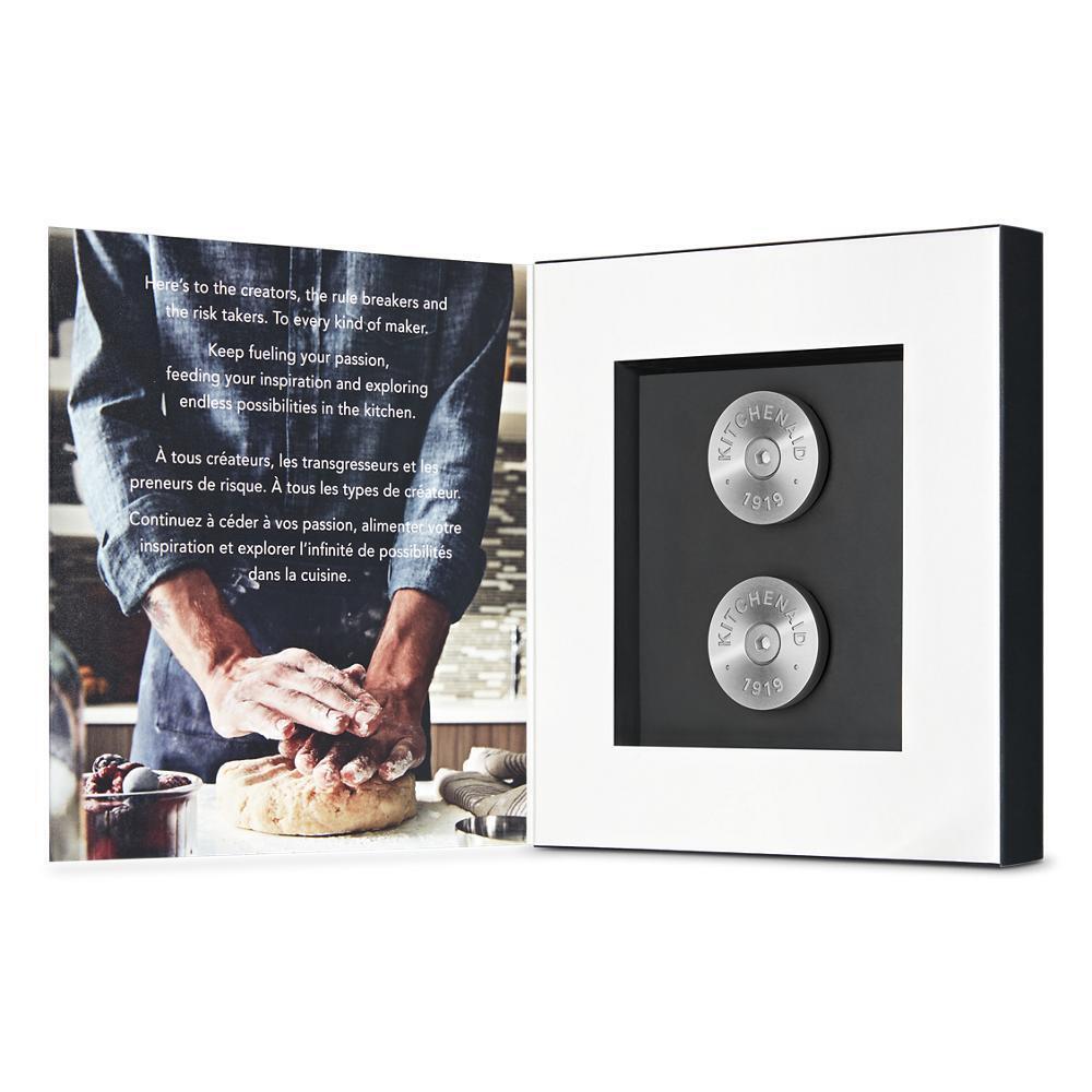 KitchenAid Commercial Style Range Handle Medallion Kit - Amana W11368841SI Replacement Part - Perfect for Kitchen Remodeling & Appliance Repair