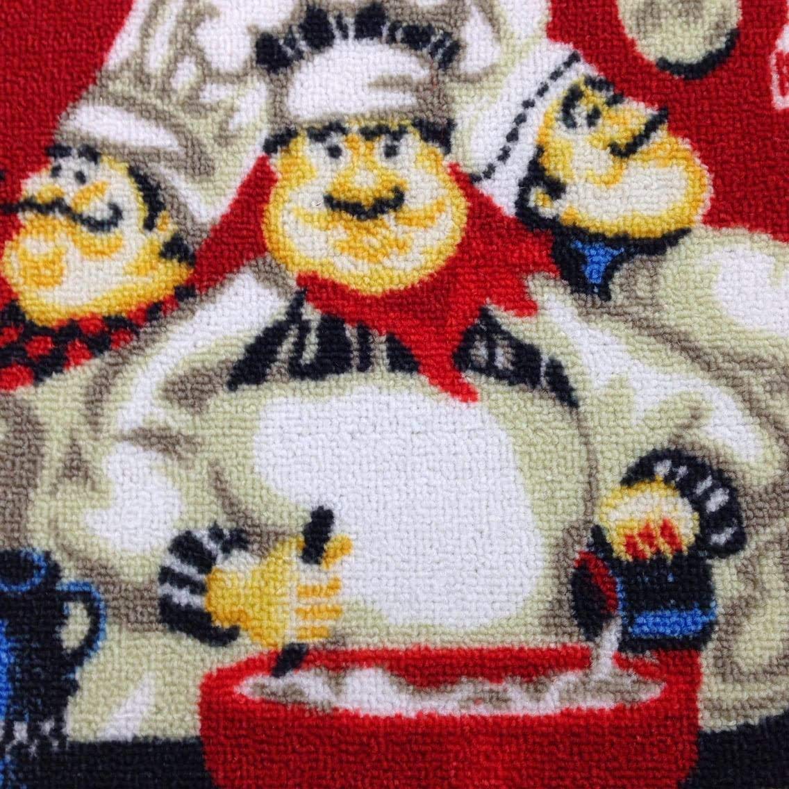 Fat Chef Kitchen Rugs and Mats - Washable Non-Slip Latex Backing, Funny Chef Decor for Kitchen & Entryway - Perfect for Cooking Areas, Restaurant Style Homes & Chef Gift Ideas